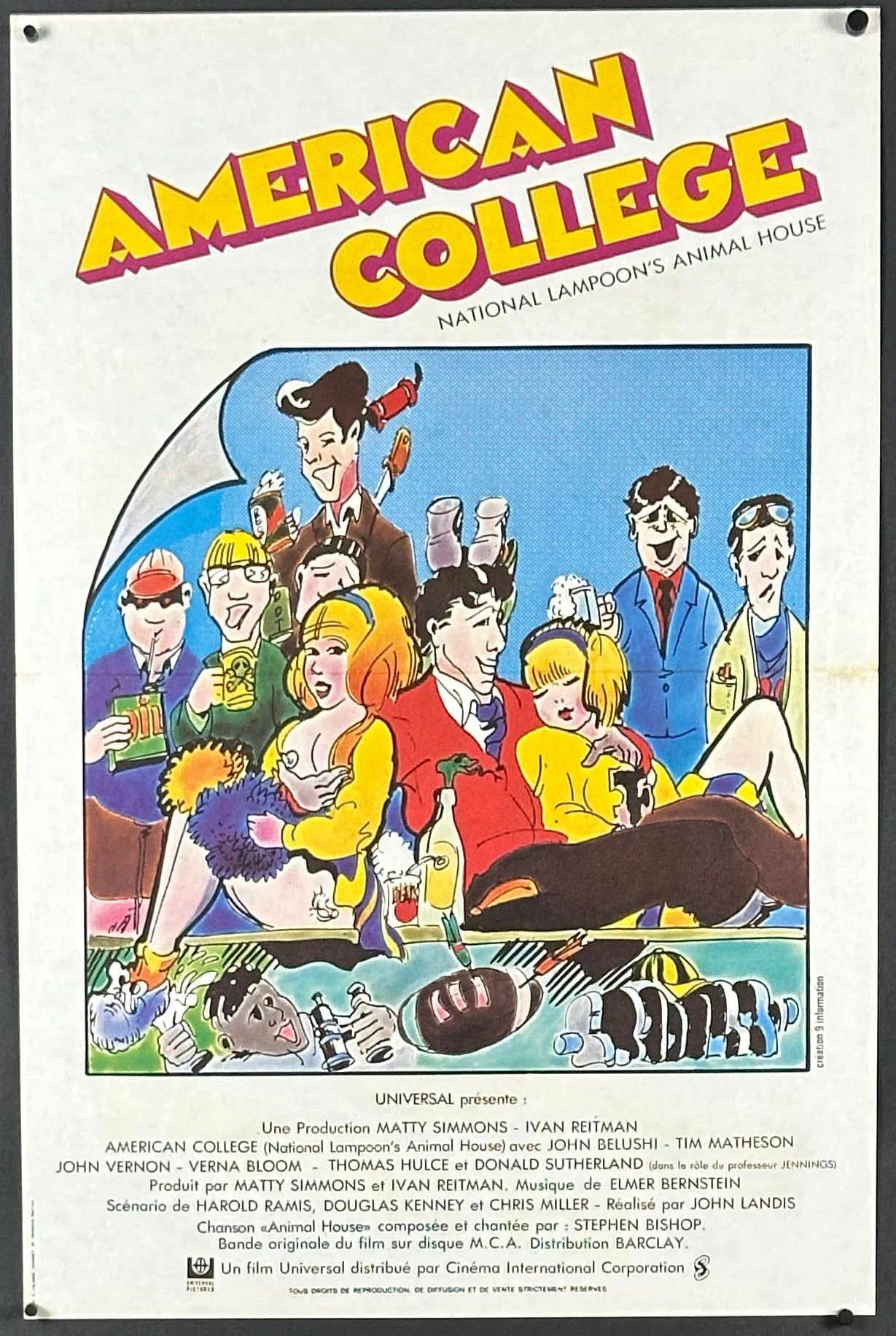 National Lampoon's Animal House (American College) French Petite (1978) - ORIGINAL RELEASE - posterpalace.com
