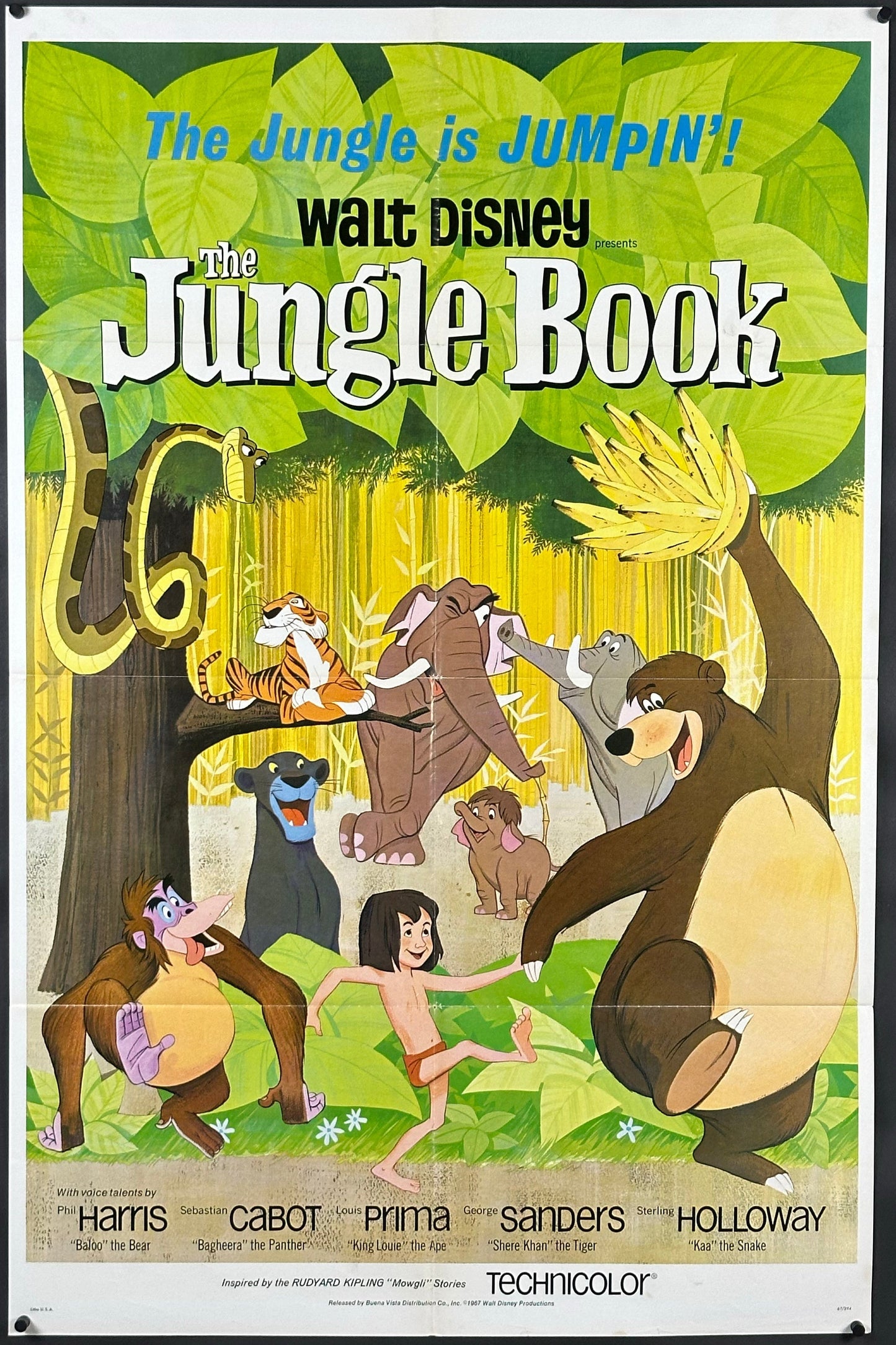 The Jungle Book Vintage US One Sheet (1967) - ORIGINAL RELEASE - posterpalace.com