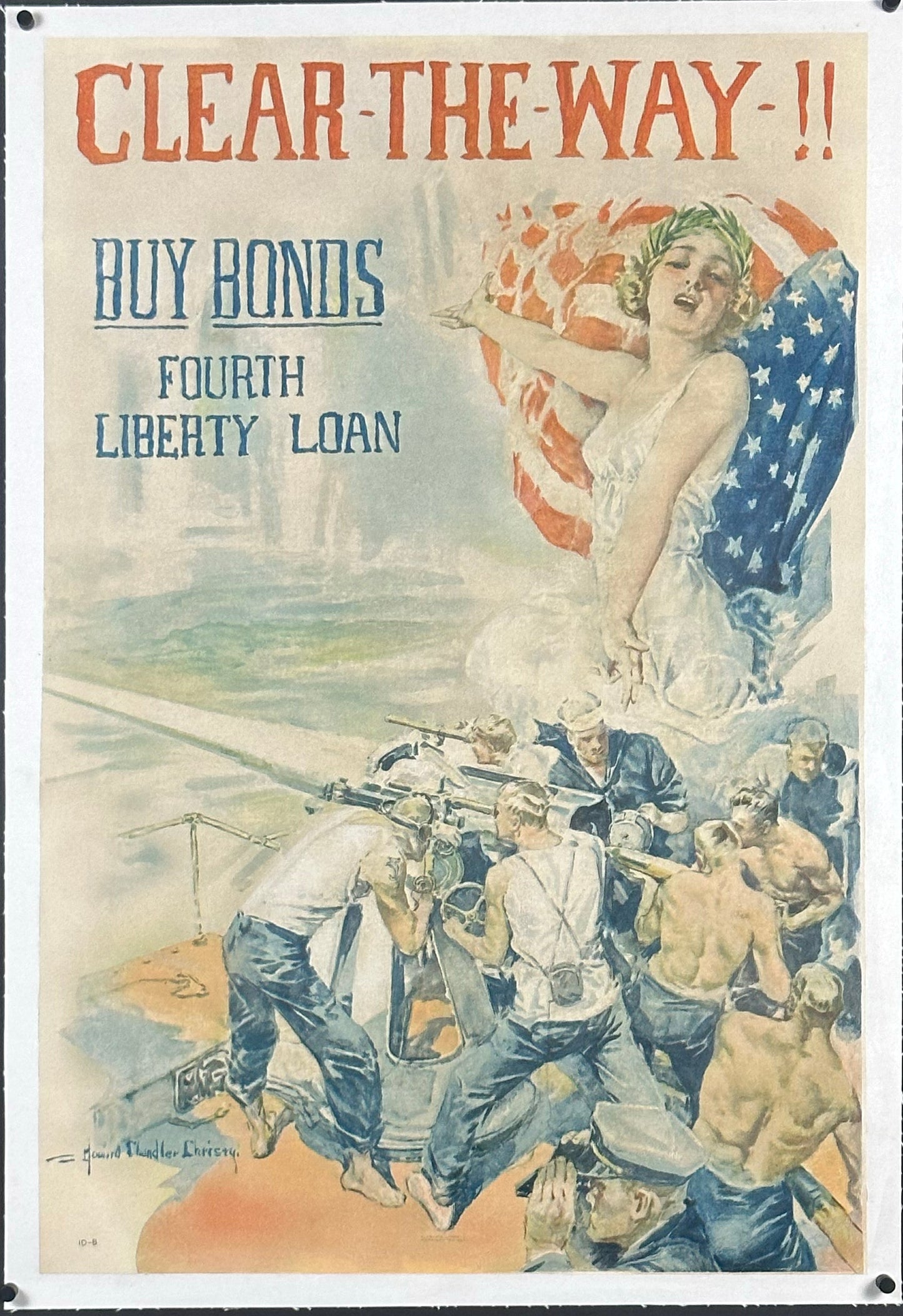 "Clear The Way!" WWI Christy Girl War Bond Poster by Howard Chandler Christy (1918) - posterpalace.com