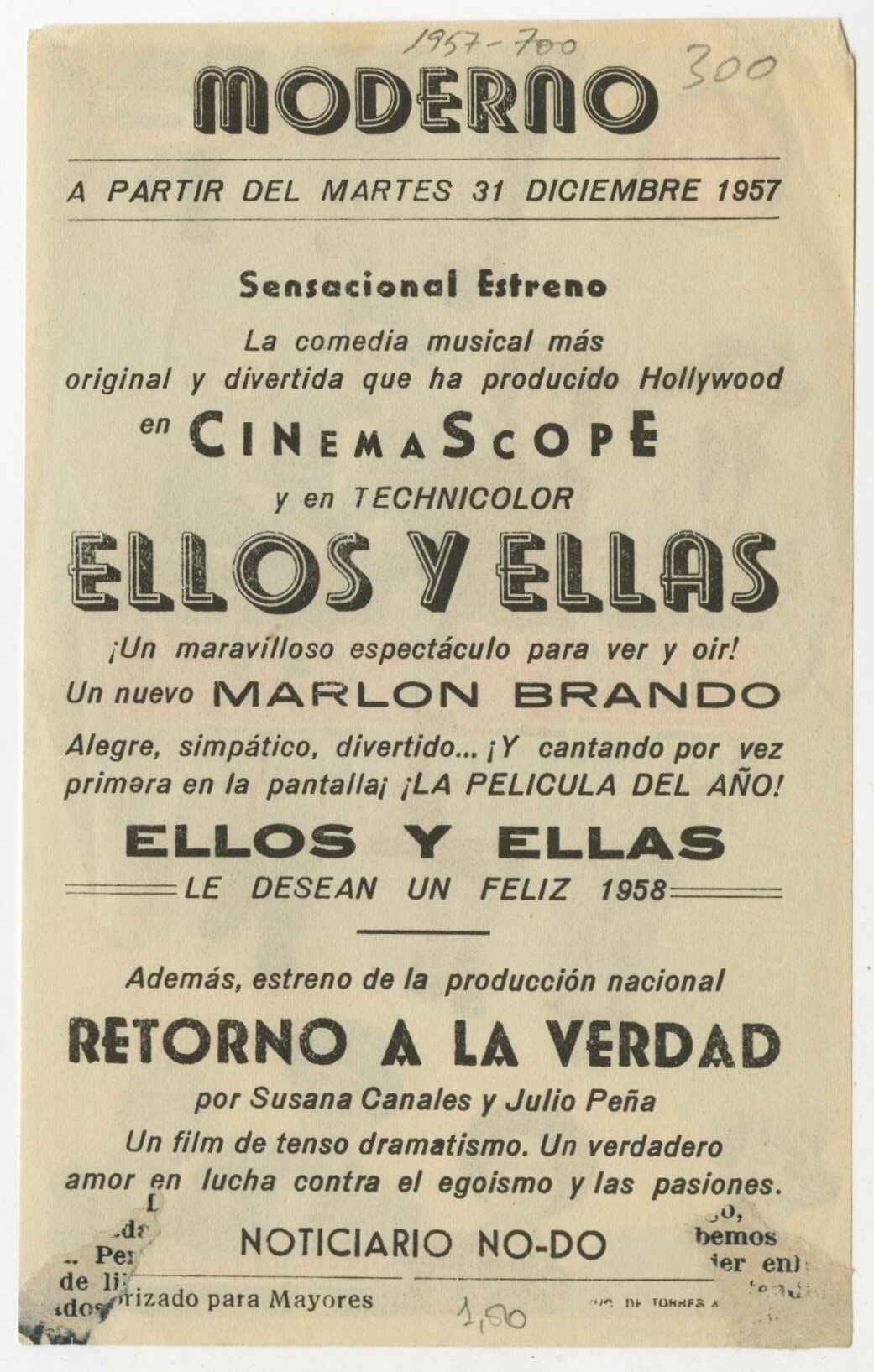 Guys And Dolls Spanish Herald (R 1957) - posterpalace.com