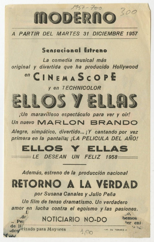 Guys And Dolls Spanish Herald (R 1957) - posterpalace.com