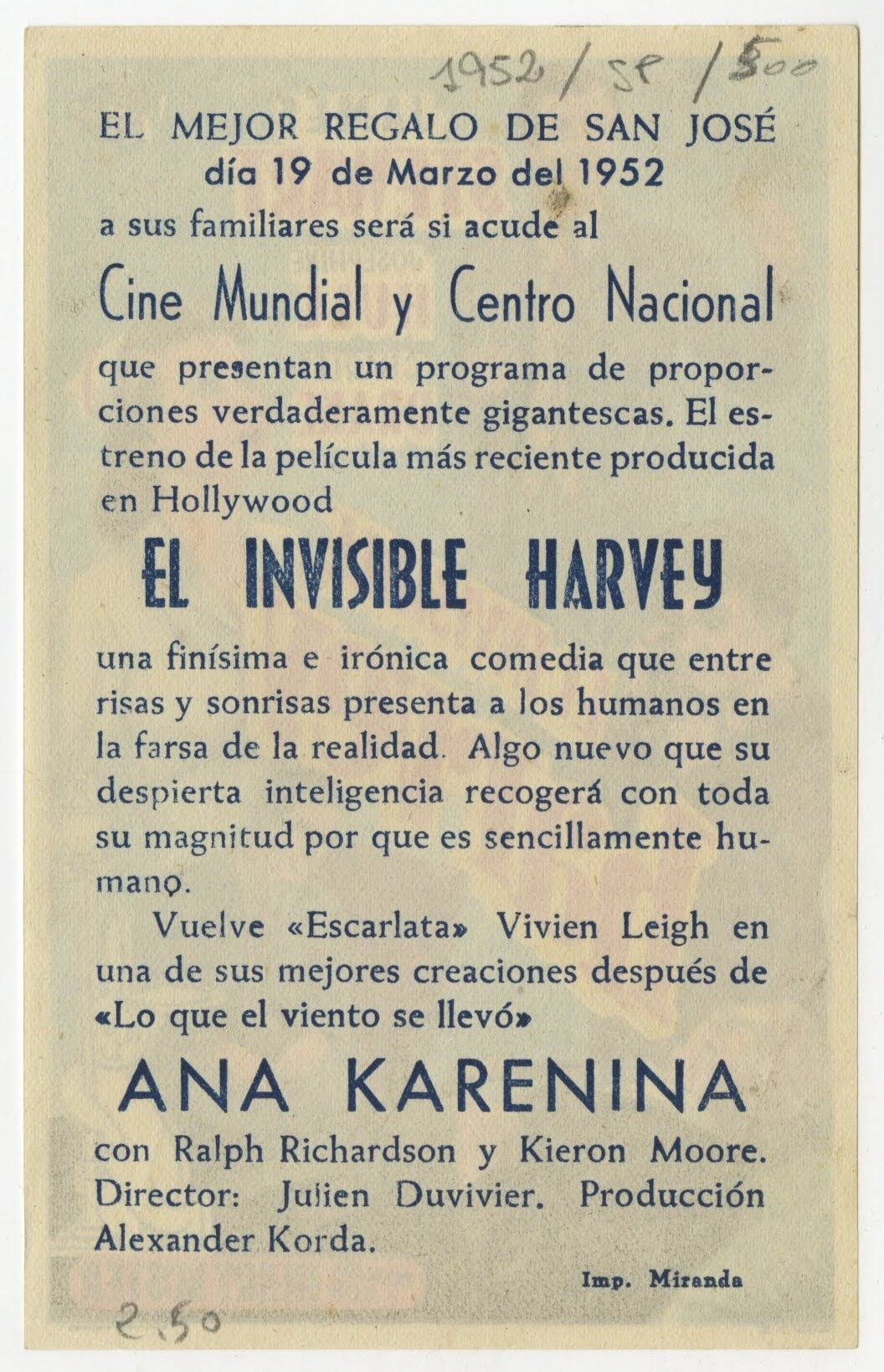 Harvey Spanish Herald (R 1952) - posterpalace.com