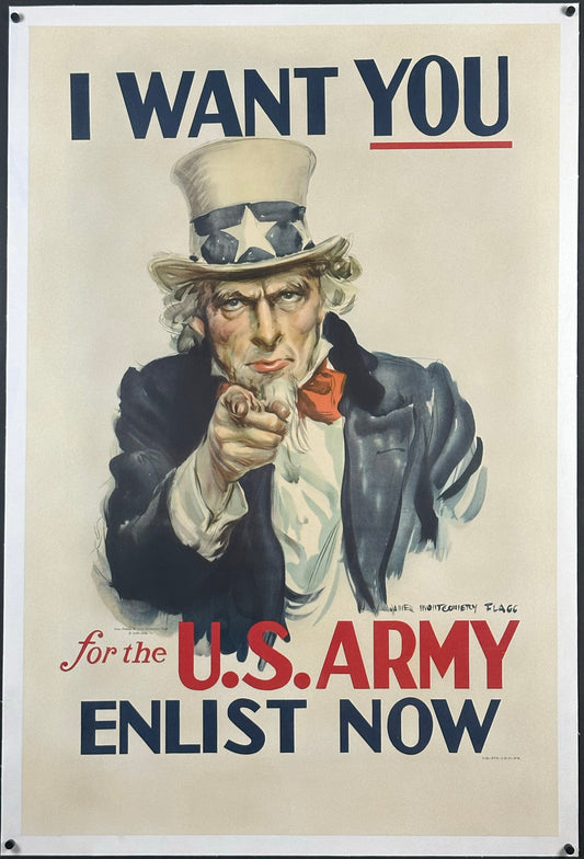 "I Want You" WWII Army Enlistment Poster by James Montgomery Flagg (1941) - posterpalace.com