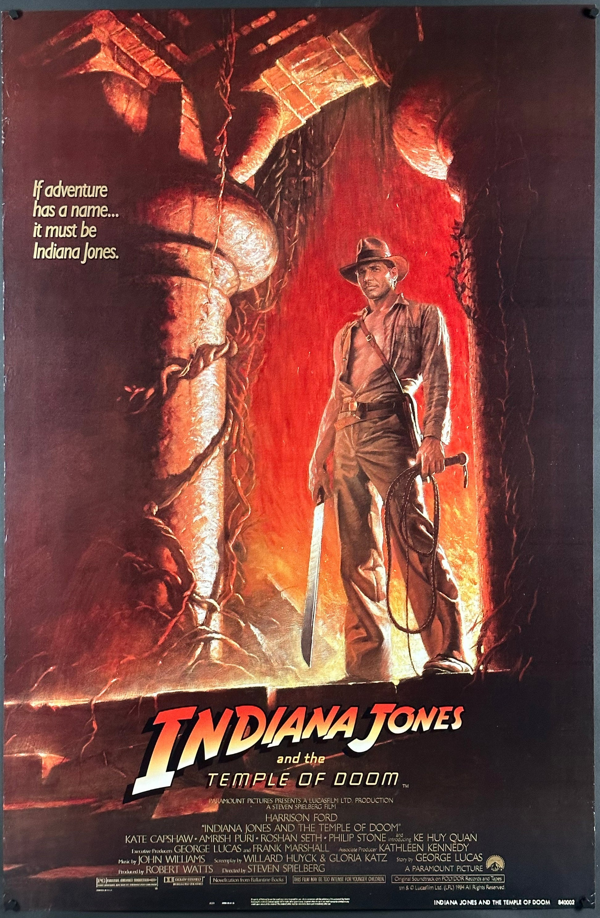 Indiana Jones And The Temple Of Doom US One Sheet (1984) - ORIGINAL RELEASE - posterpalace.com