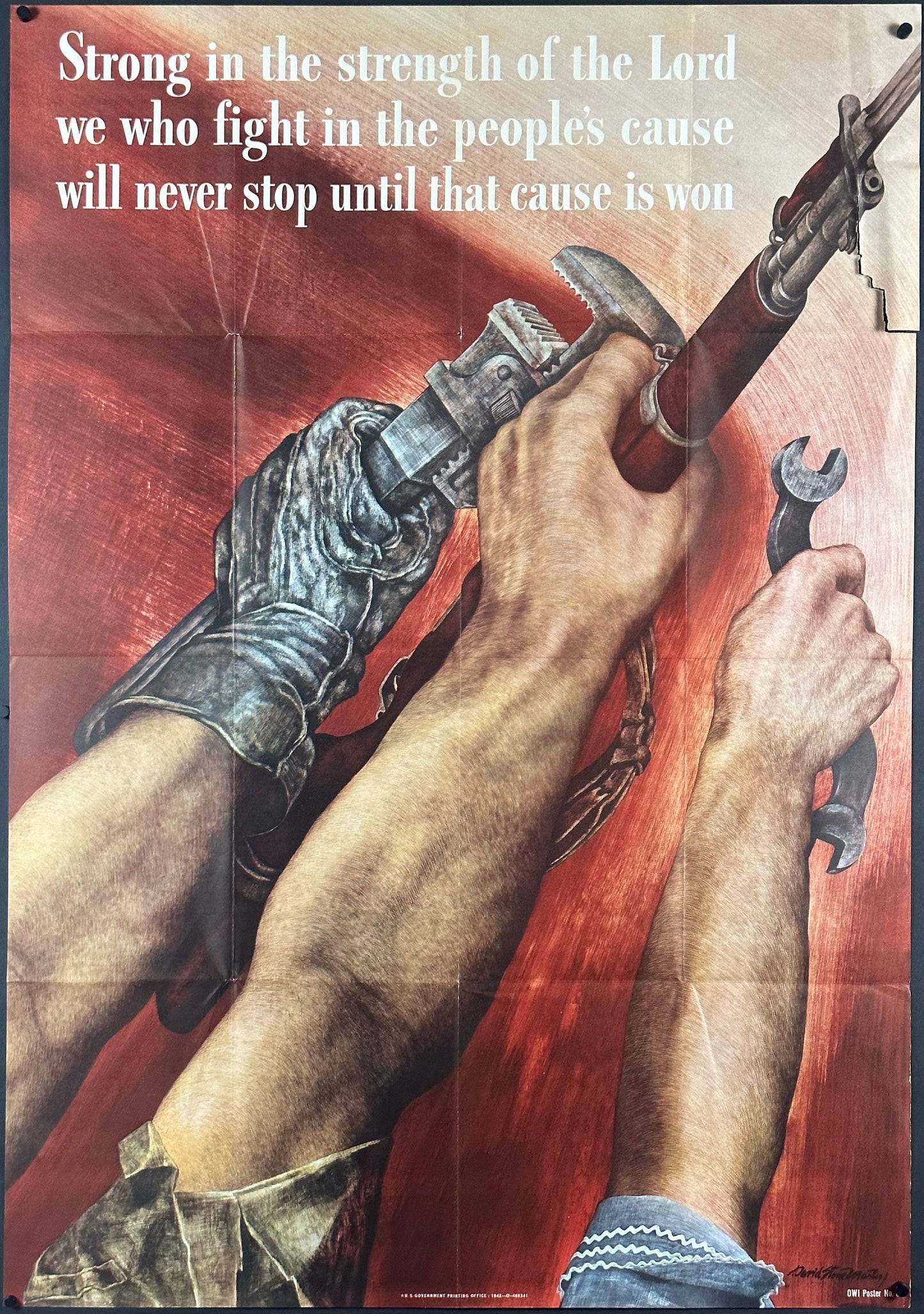 "Strong In The Strength Of The Lord" WWII OWI #8 Home Front Poster by David Stone Martin (1942) - posterpalace.com