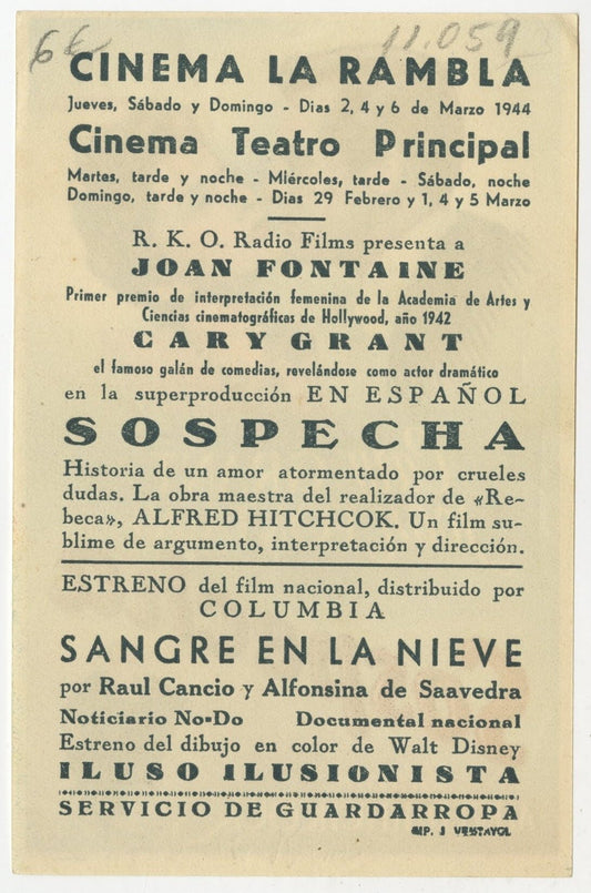 Suspicion Spanish Herald (R 1944) - posterpalace.com