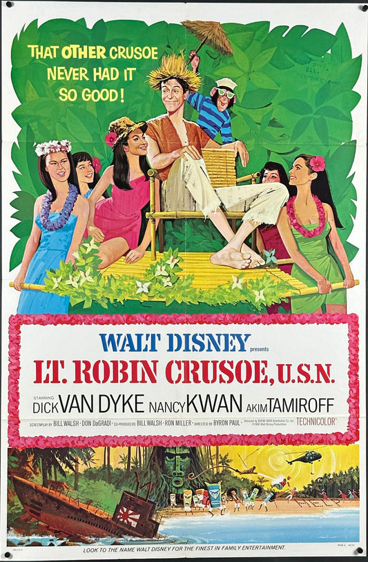 Walt Disney's Lt. Robin Crusoe, U.S.N. US One Sheet Style A (1966) - ORIGINAL RELEASE - posterpalace.com