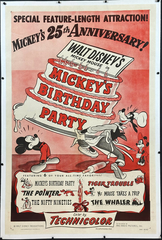 Walt Disney's Mickey's Birthday Party US One Sheet Style A (R 1953) - posterpalace.com