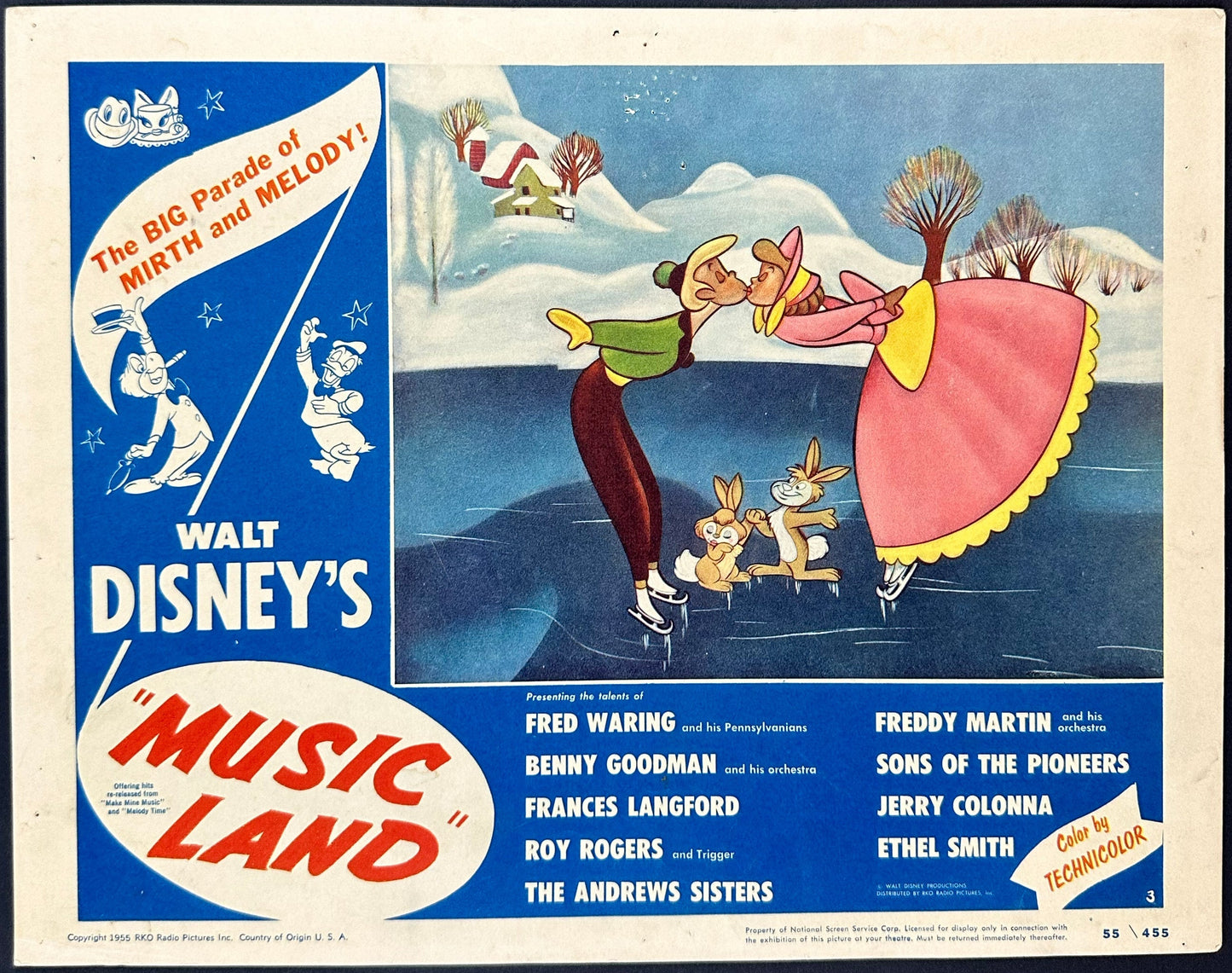 Walt Disney's Music Land US Complete Lobby Card Set (R 1955) - posterpalace.com