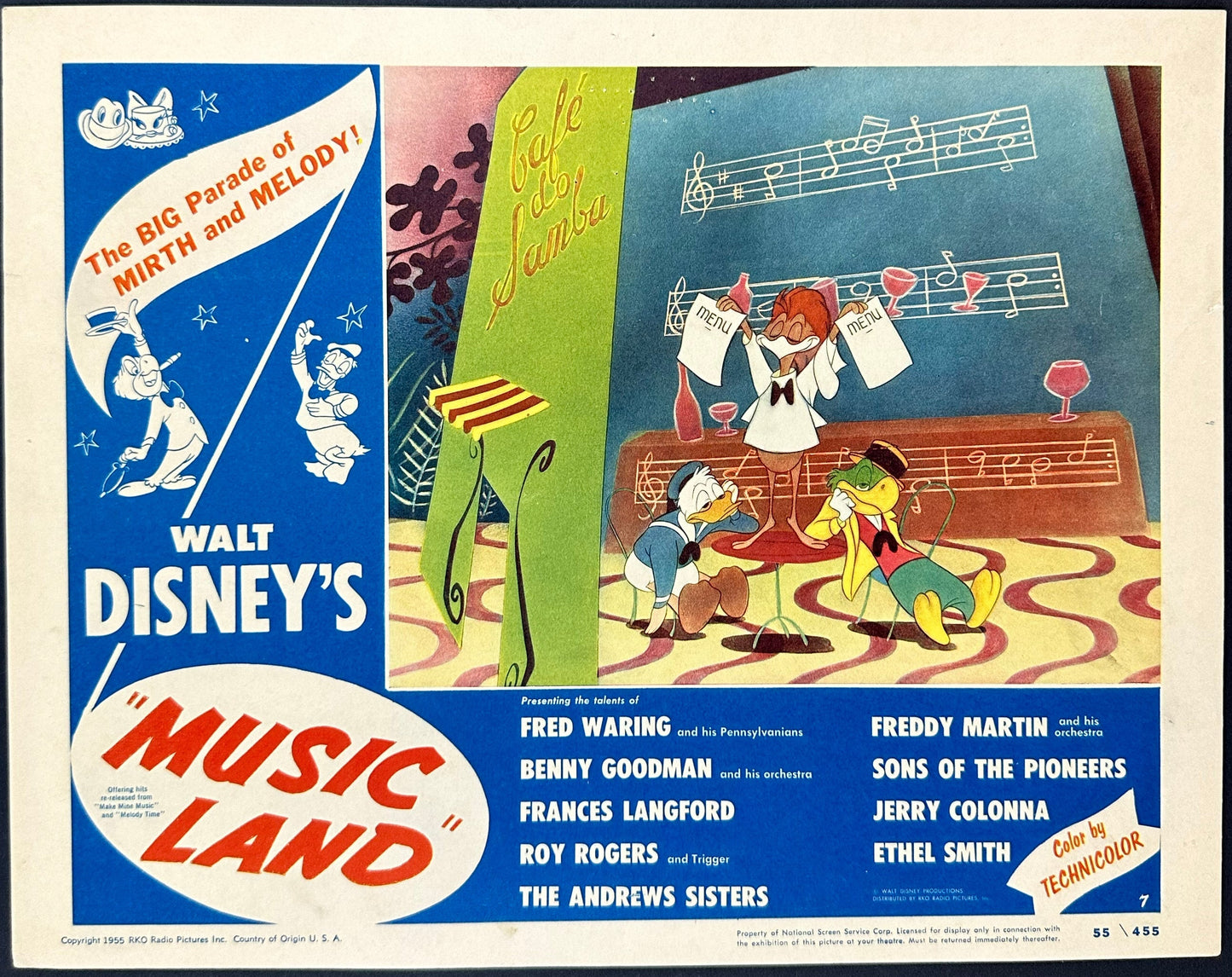 Walt Disney's Music Land US Complete Lobby Card Set (R 1955) - posterpalace.com