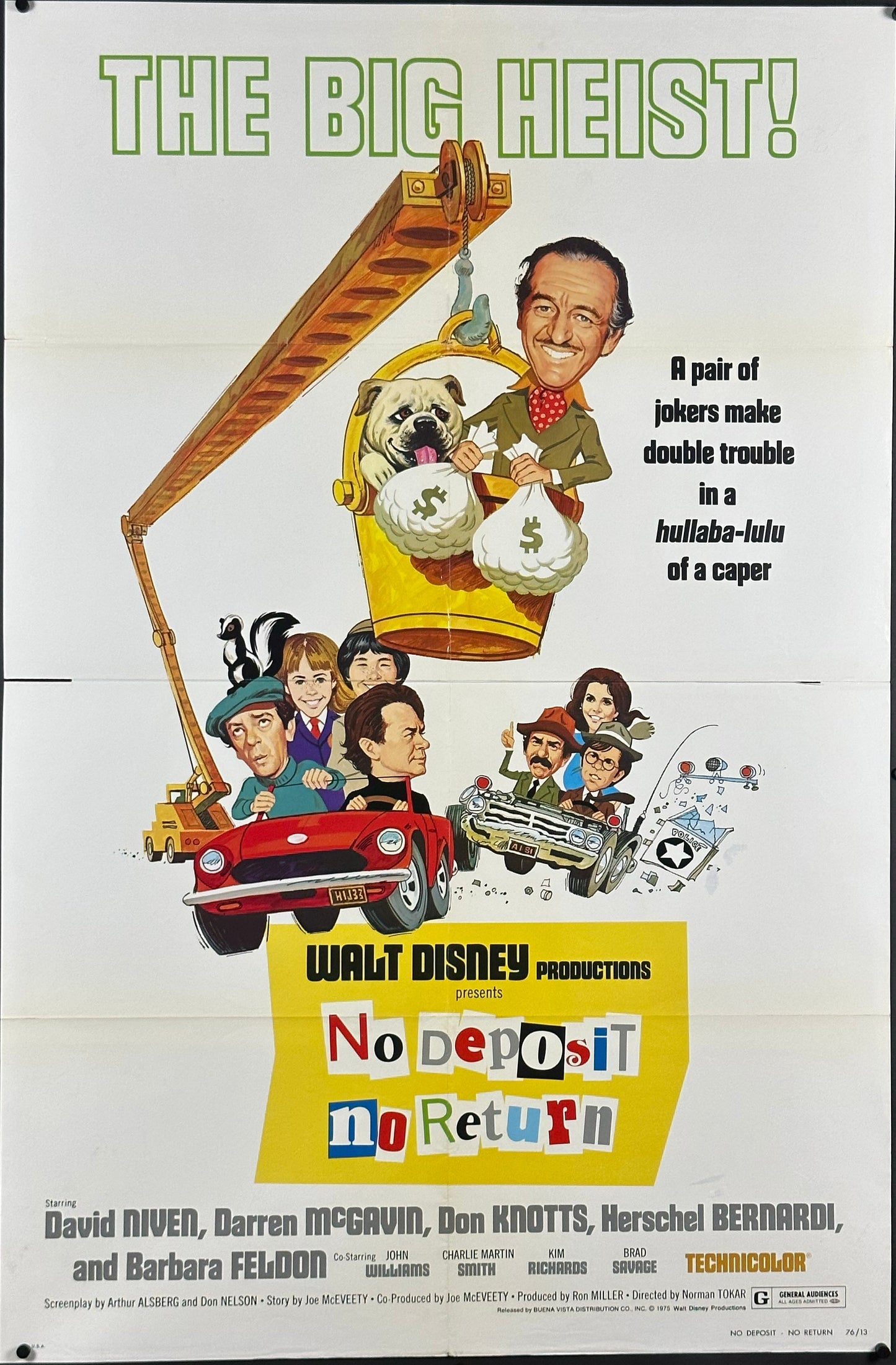 Walt Disney's No Deposit No Return US One Sheet (1976) - ORIGINAL RELEASE - posterpalace.com