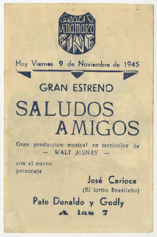 Walt Disney's Saludos Amigos Spanish Herald (R 1944) - posterpalace.com