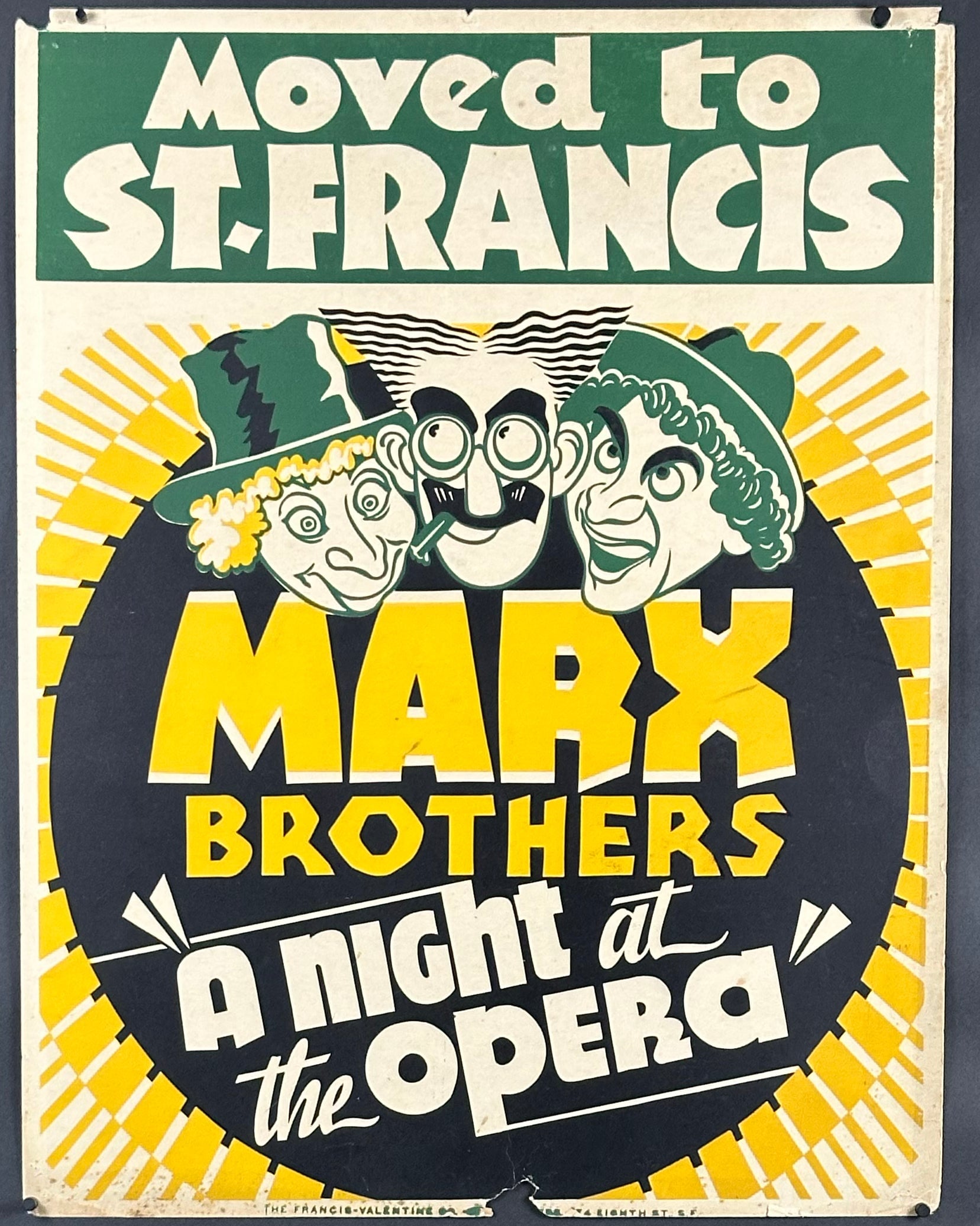 A Night at the Opera Vintage US Jumbo Window Card (1935) - ORIGINAL ...