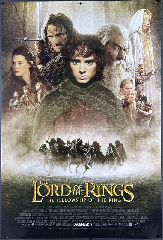 The Lord Of The Rings: The Fellowship Of The Ring US One Sheet Cast Style (2001) - ORIGINAL RELEASE