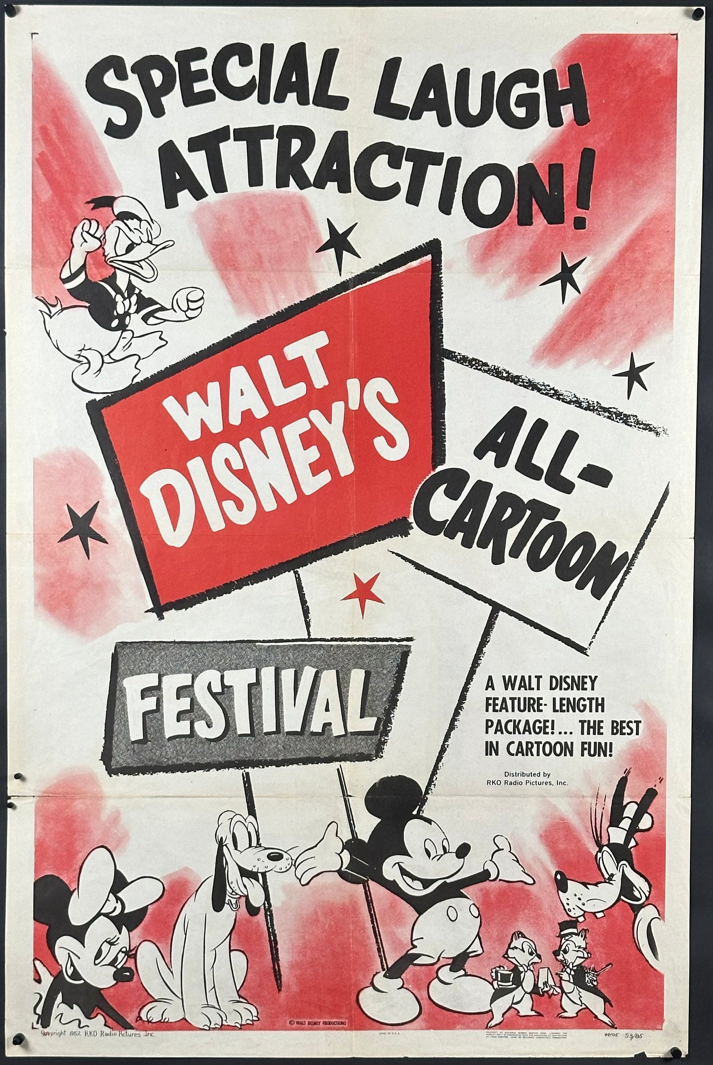 Walt Disney's All-Cartoon Festival Vintage US One Sheet (1953) - ORIGINAL RELEASE - posterpalace.com