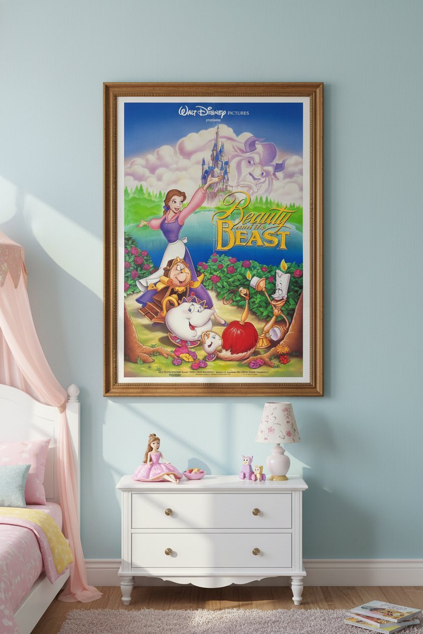 Walt Disney’s Beauty And The Beast Vintage US One Sheet Cast Style (1991) - ORIGINAL RELEASE - posterpalace.com