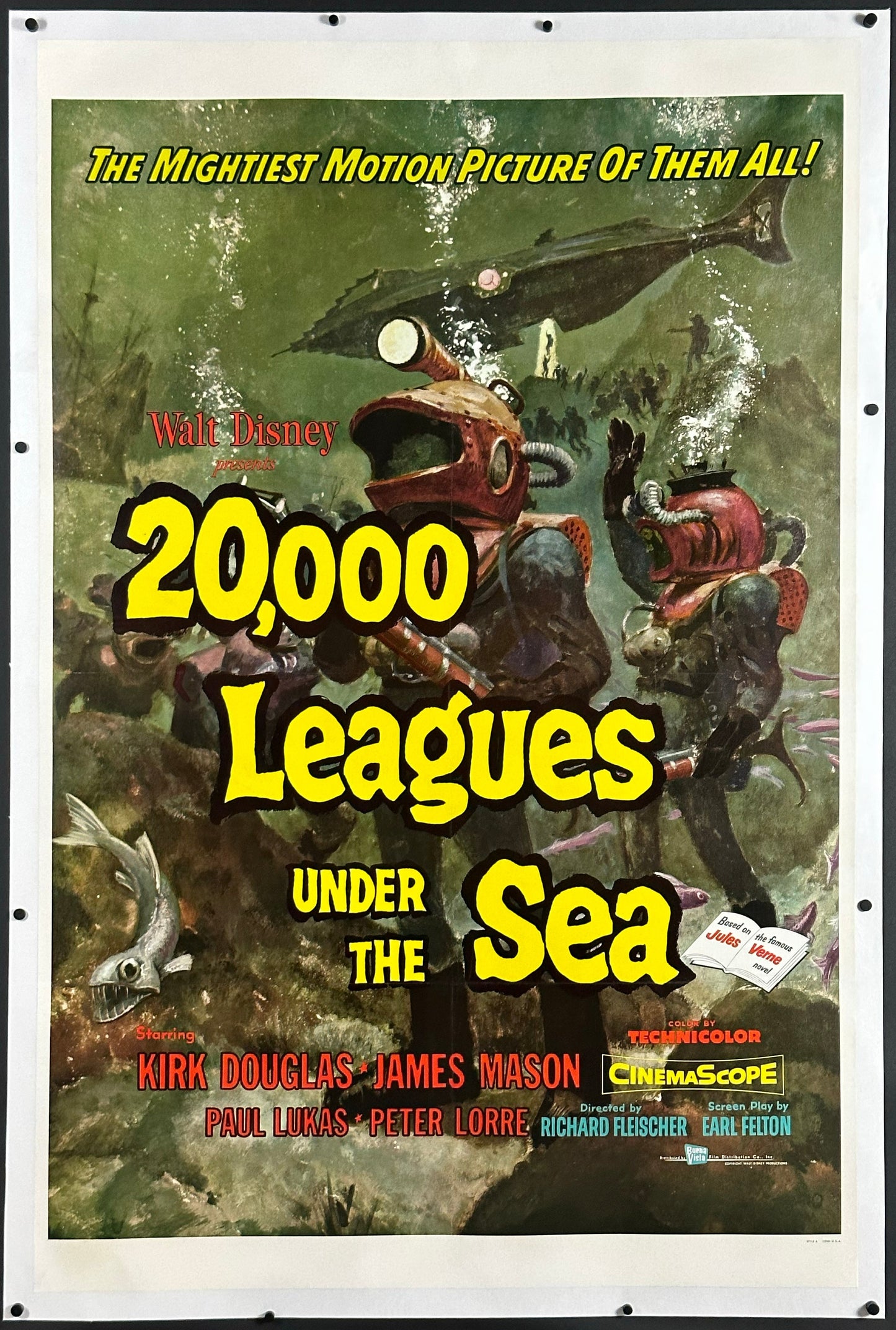 20,000 Leagues Under The Sea US One Sheet Style A (1954) - ORIGINAL RELEASE - posterpalace.com