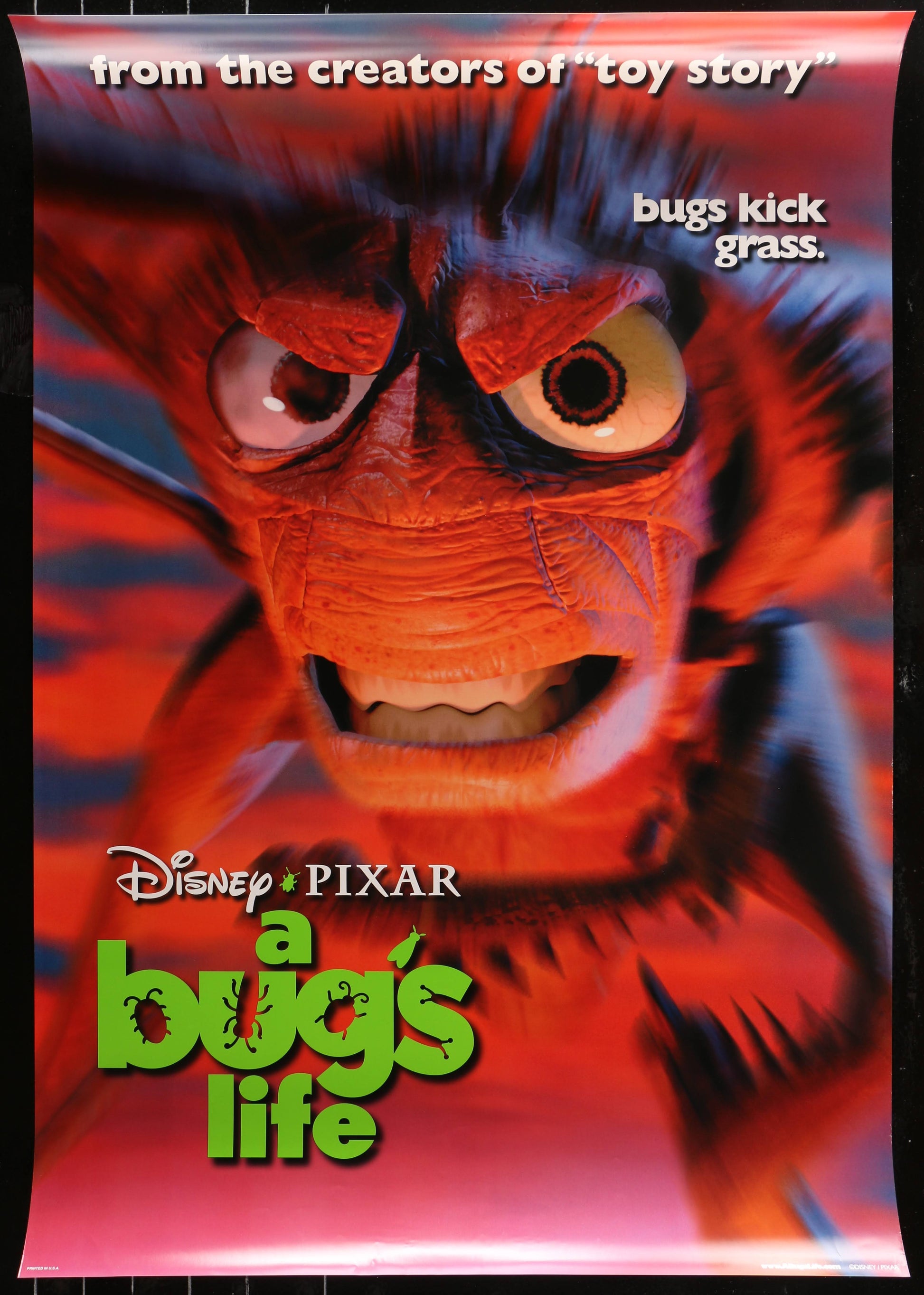 A Bug's Life US One Sheet Teaser Grasshopper Style (1998) - ORIGINAL RELEASE - posterpalace.com