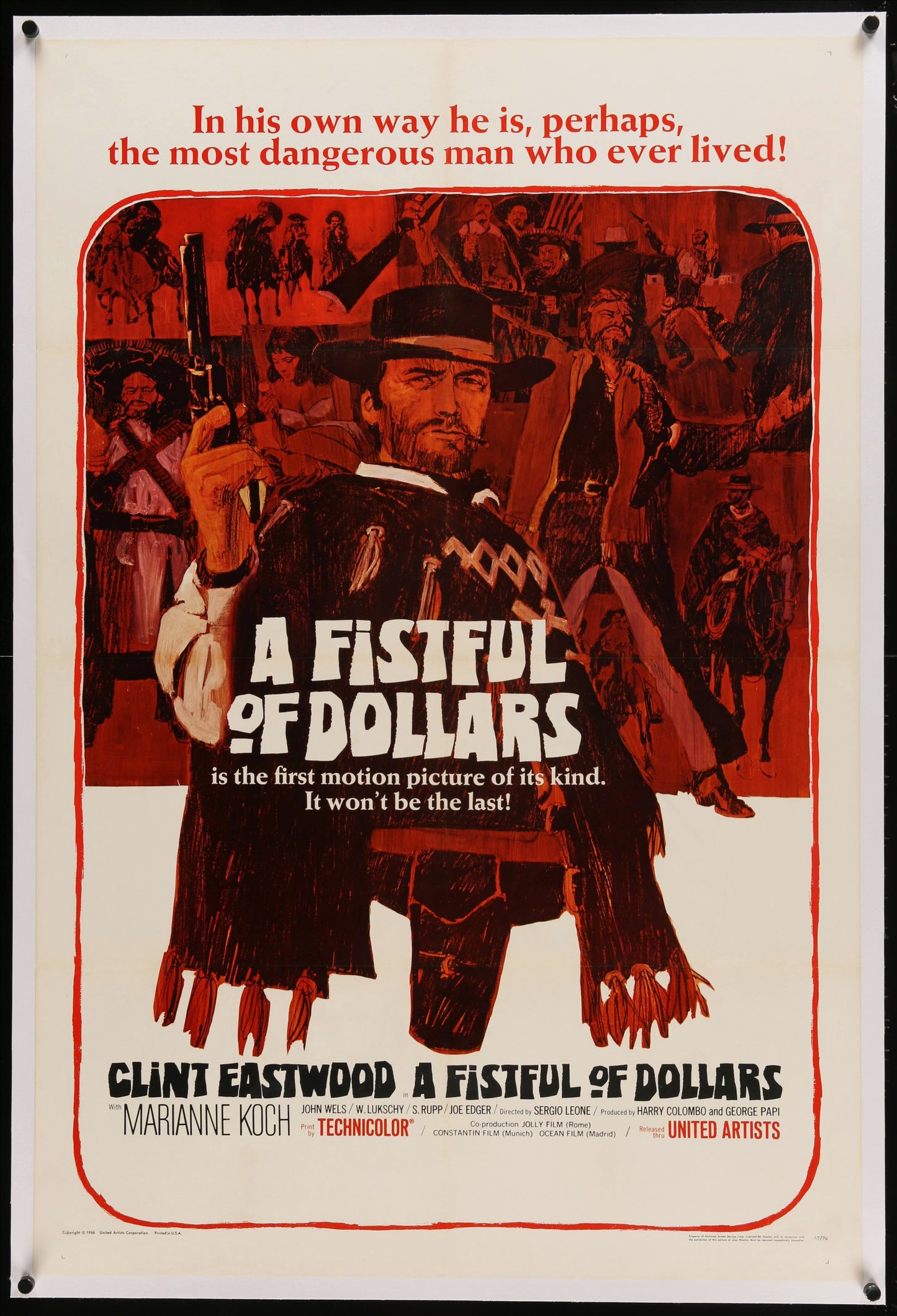 A Fistful Of Dollars US One Sheet (1964) - ORIGINAL RELEASE - posterpalace.com