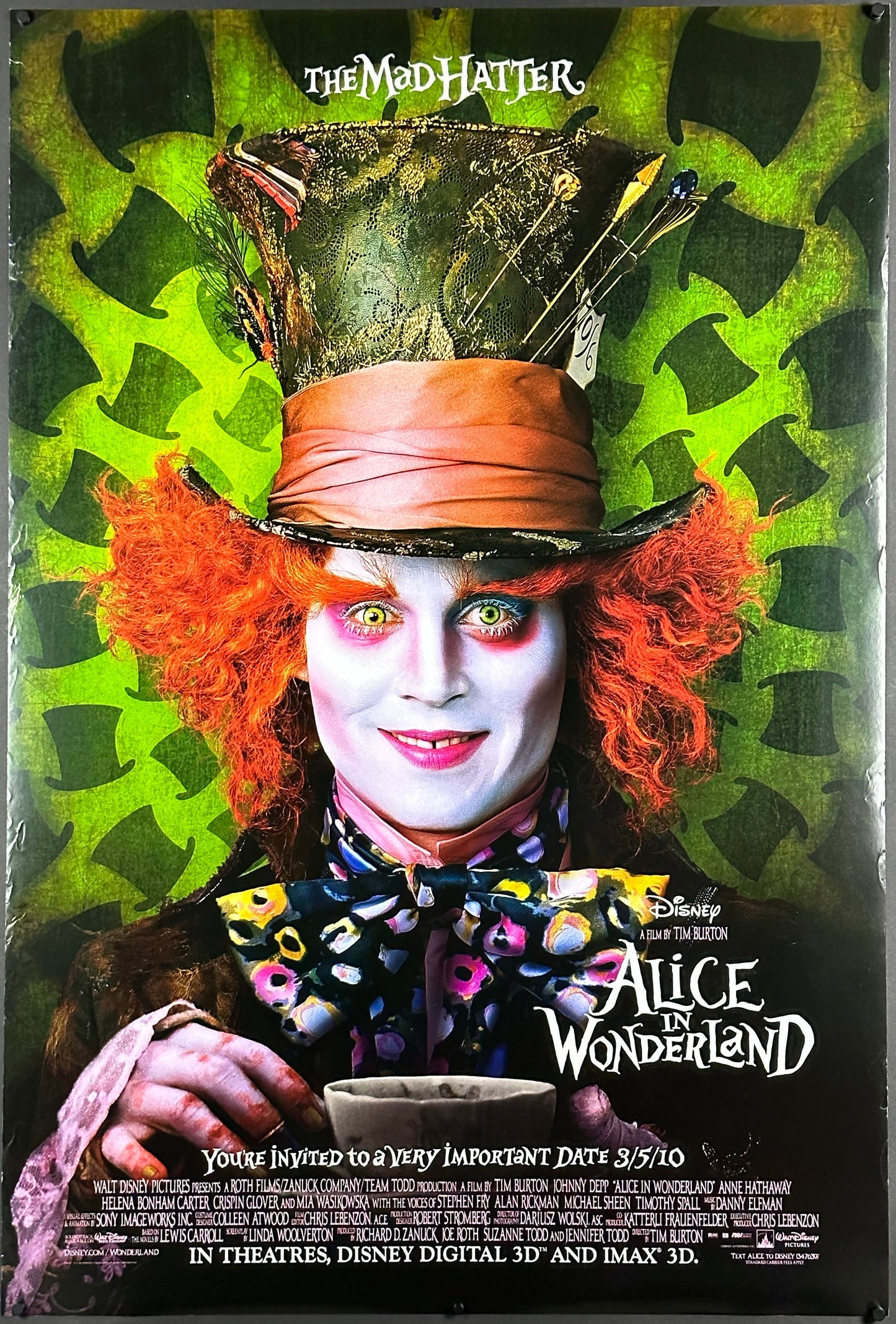 Alice In Wonderland US One Sheet (2010) - ORIGINAL RELEASE - posterpalace.com