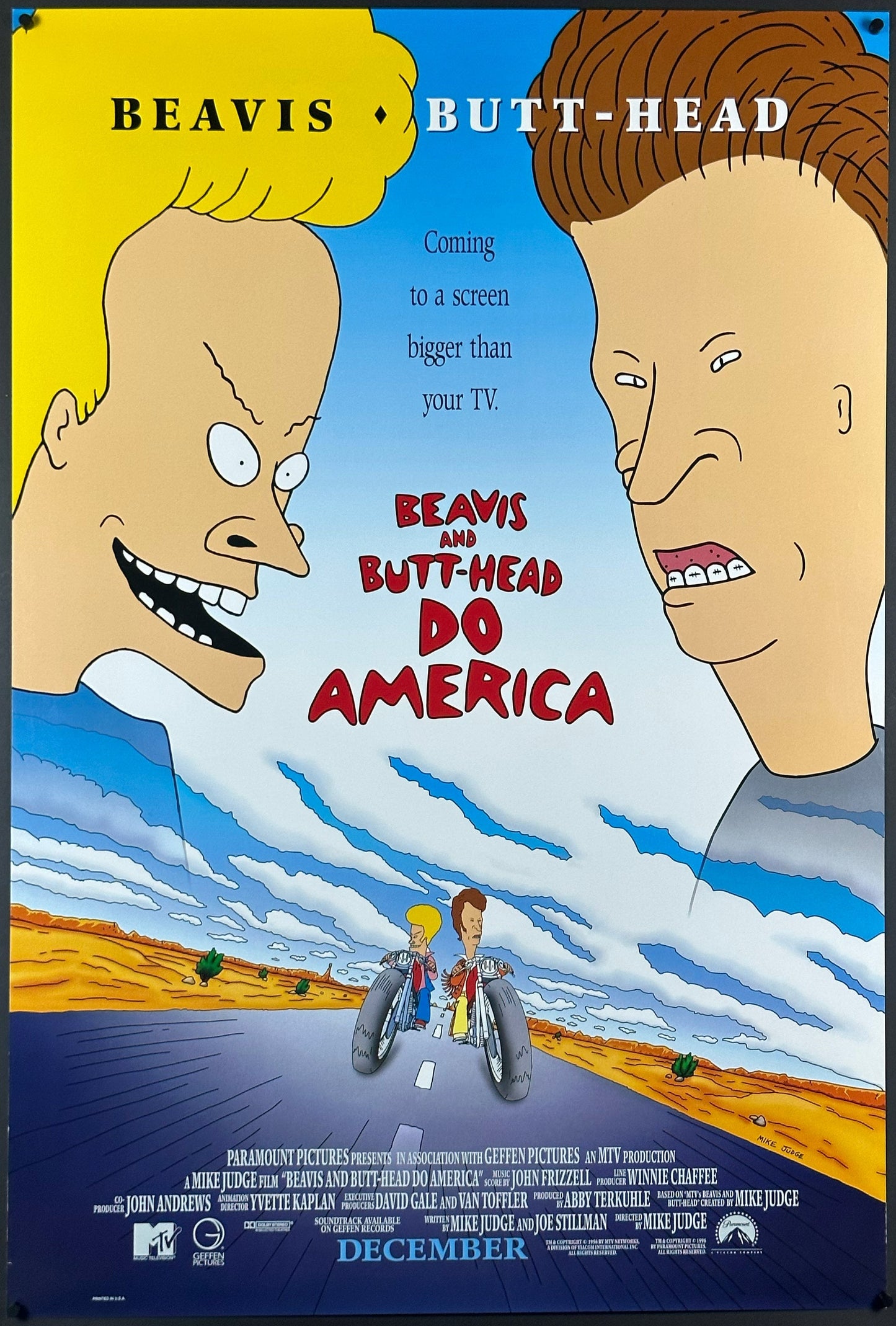 Beavis and Butt-Head Do America US One Sheet (1996) - ORIGINAL RELEASE - posterpalace.com