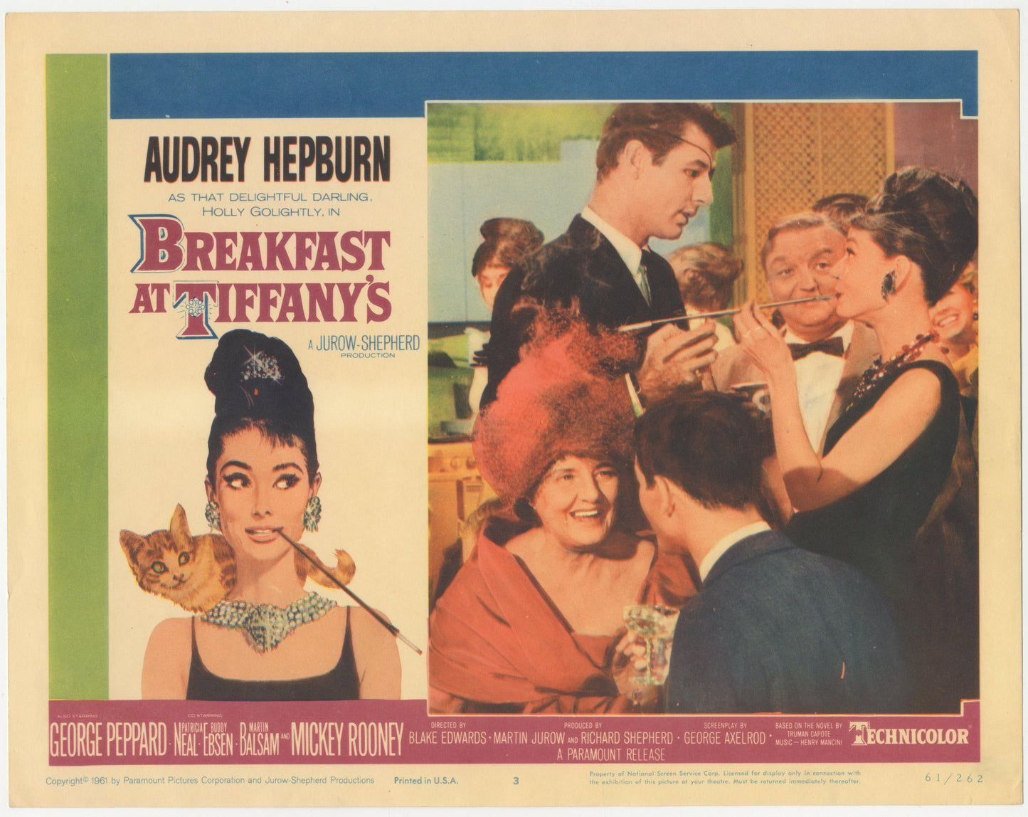 Breakfast At Tiffany's US Lobby Card #3 (1961) - ORIGINAL RELEASE - posterpalace.com