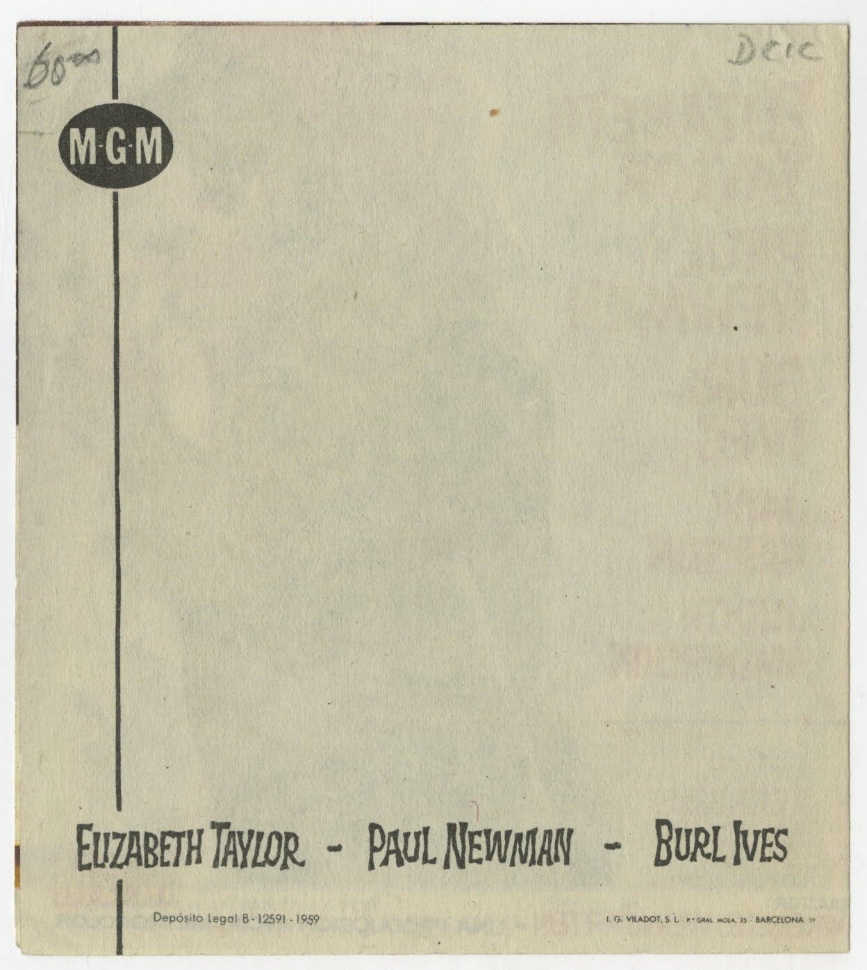 Cat On A Hot Tin Roof Spanish Four Page Herald (R 1959) - posterpalace.com