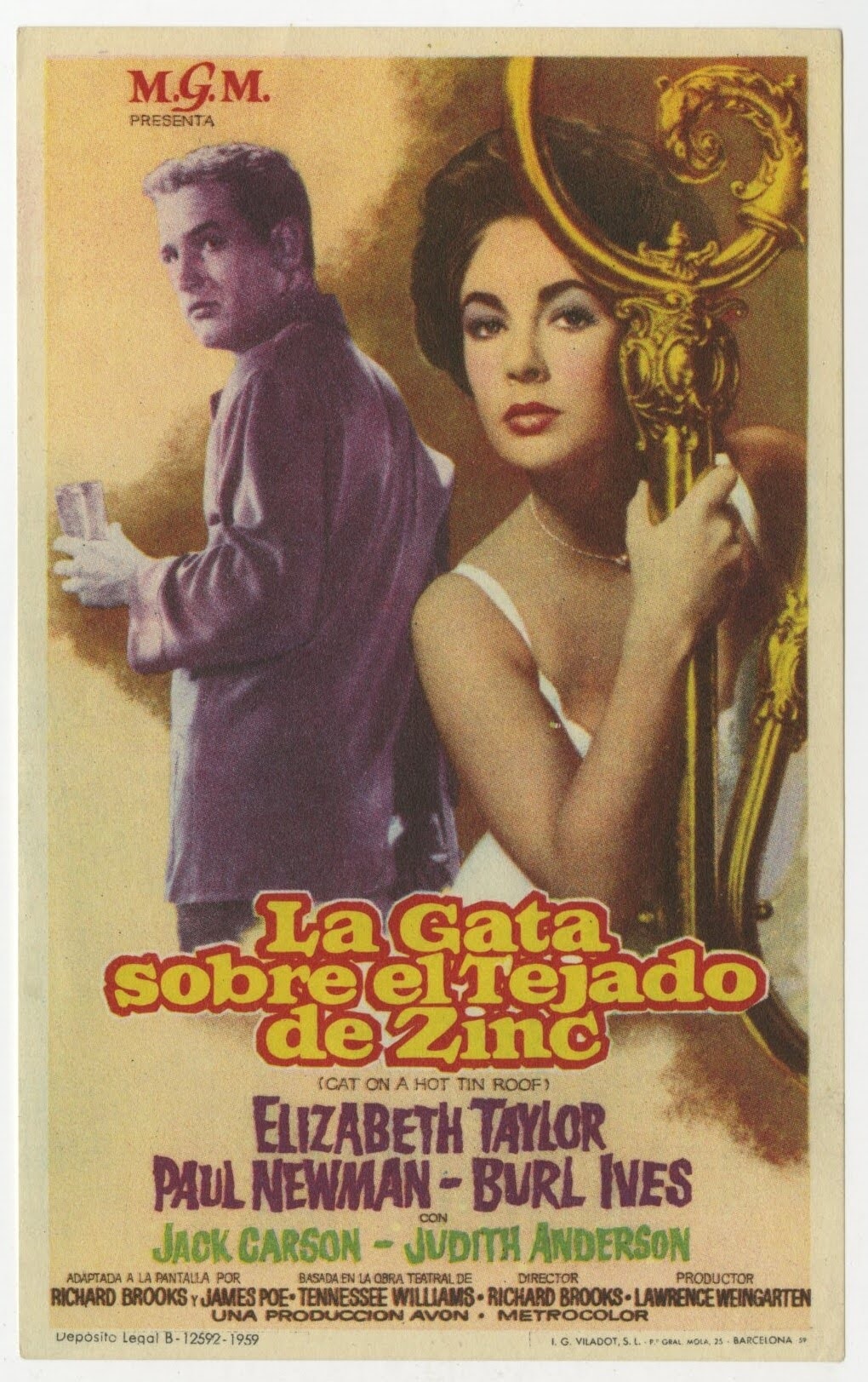 Cat On A Hot Tin Roof Spanish Herald (R 1959) - posterpalace.com