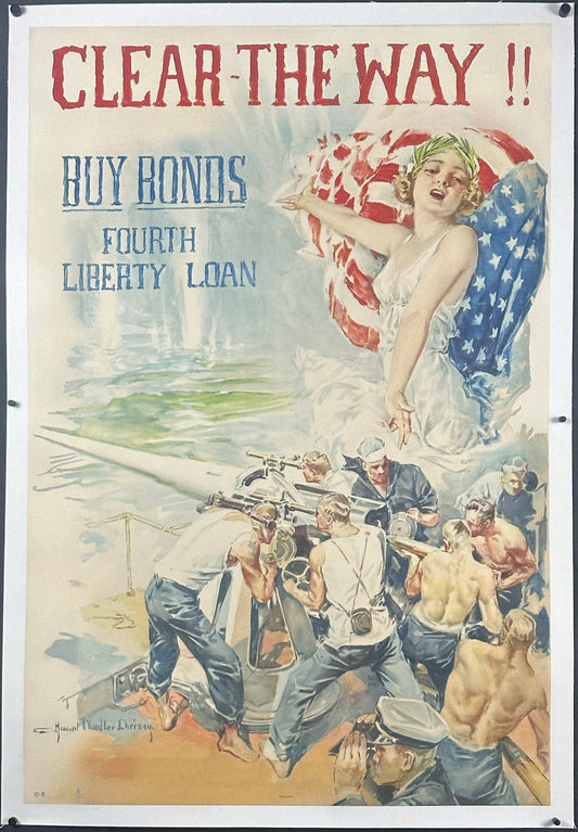 "Clear The Way!" WWI Christy Girl War Bond Poster by Howard Chandler Christy (1918) - posterpalace.com
