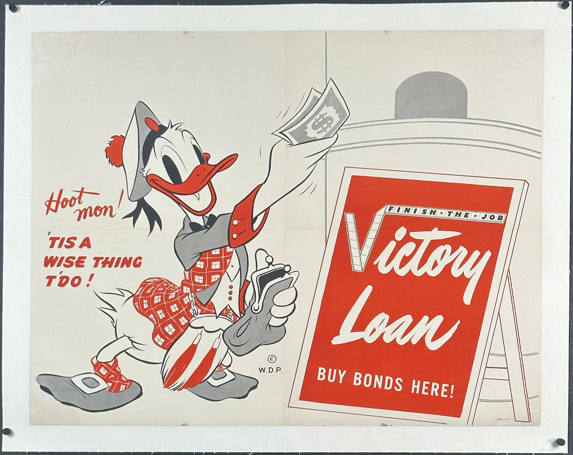 "Donald Duck Victory Loan" WWII War Bonds Poster (ca. 1945) - posterpalace.com