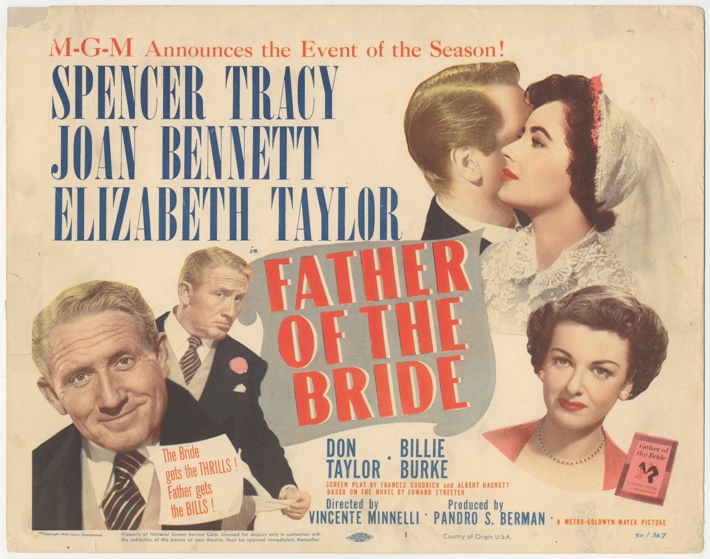 Father Of The Bride US Title Lobby Card (1950) - ORIGINAL RELEASE - posterpalace.com