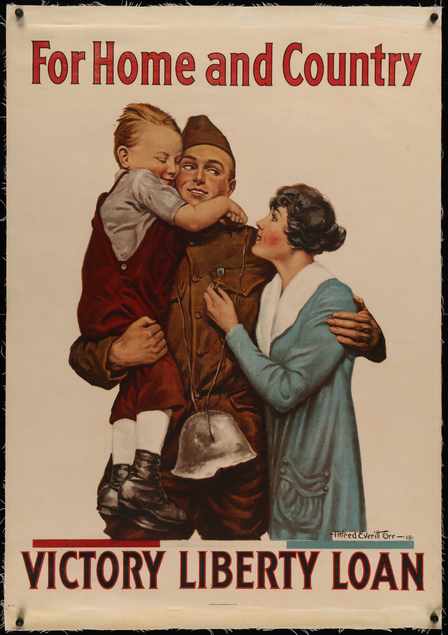 "For Home And Country" WWI Victory Liberty Loan Poster by Alfred Everitt Orr (1918) - posterpalace.com