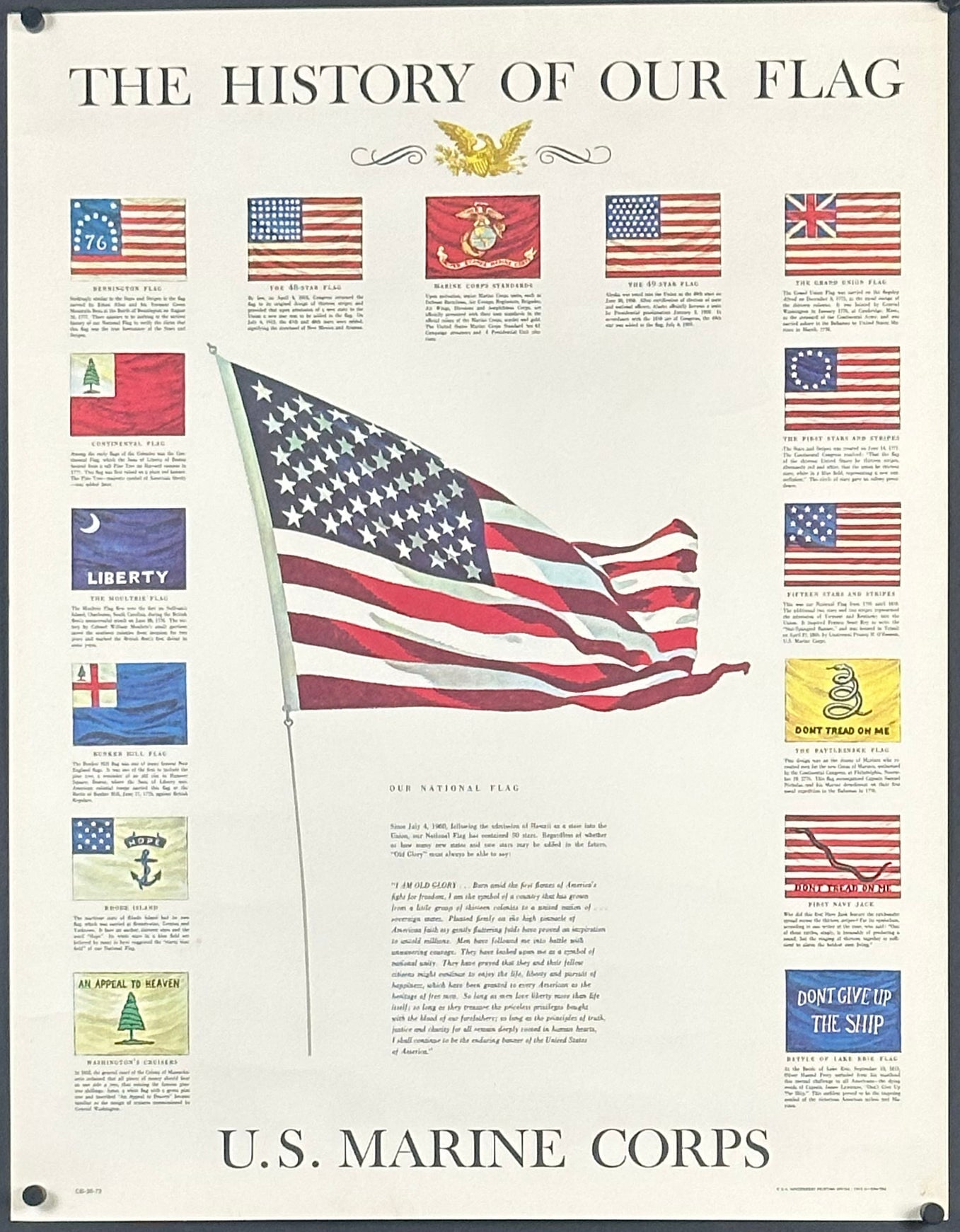 "History Of Our Flag" Vietnam War Marine Corps Poster (1973) - posterpalace.com