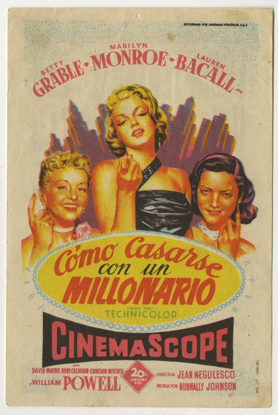 How To Marry A Millionaire Spanish Herald (R 1957) - posterpalace.com