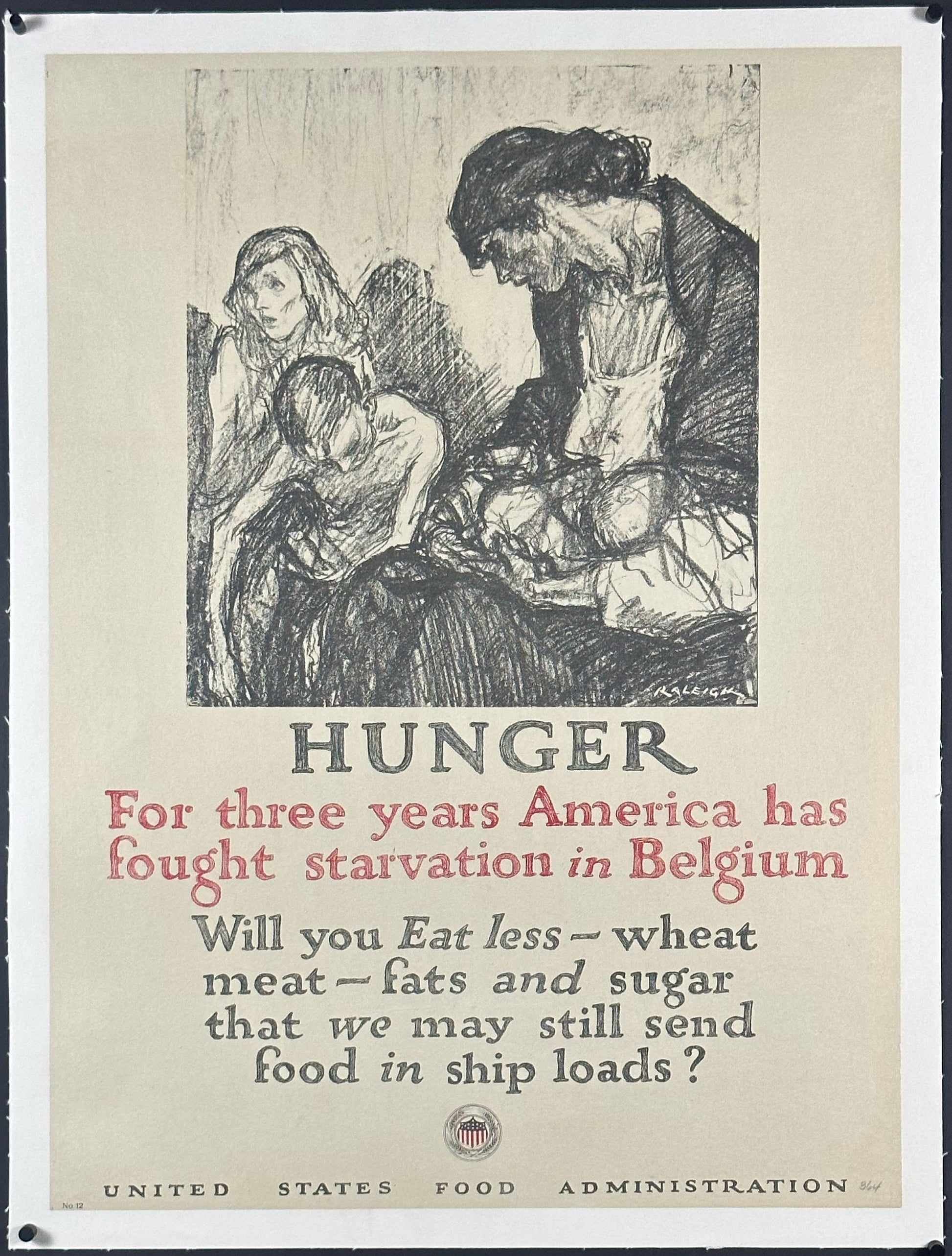 "Hunger" WWI Home Front Poster by Henry Raleigh (1917) - posterpalace.com
