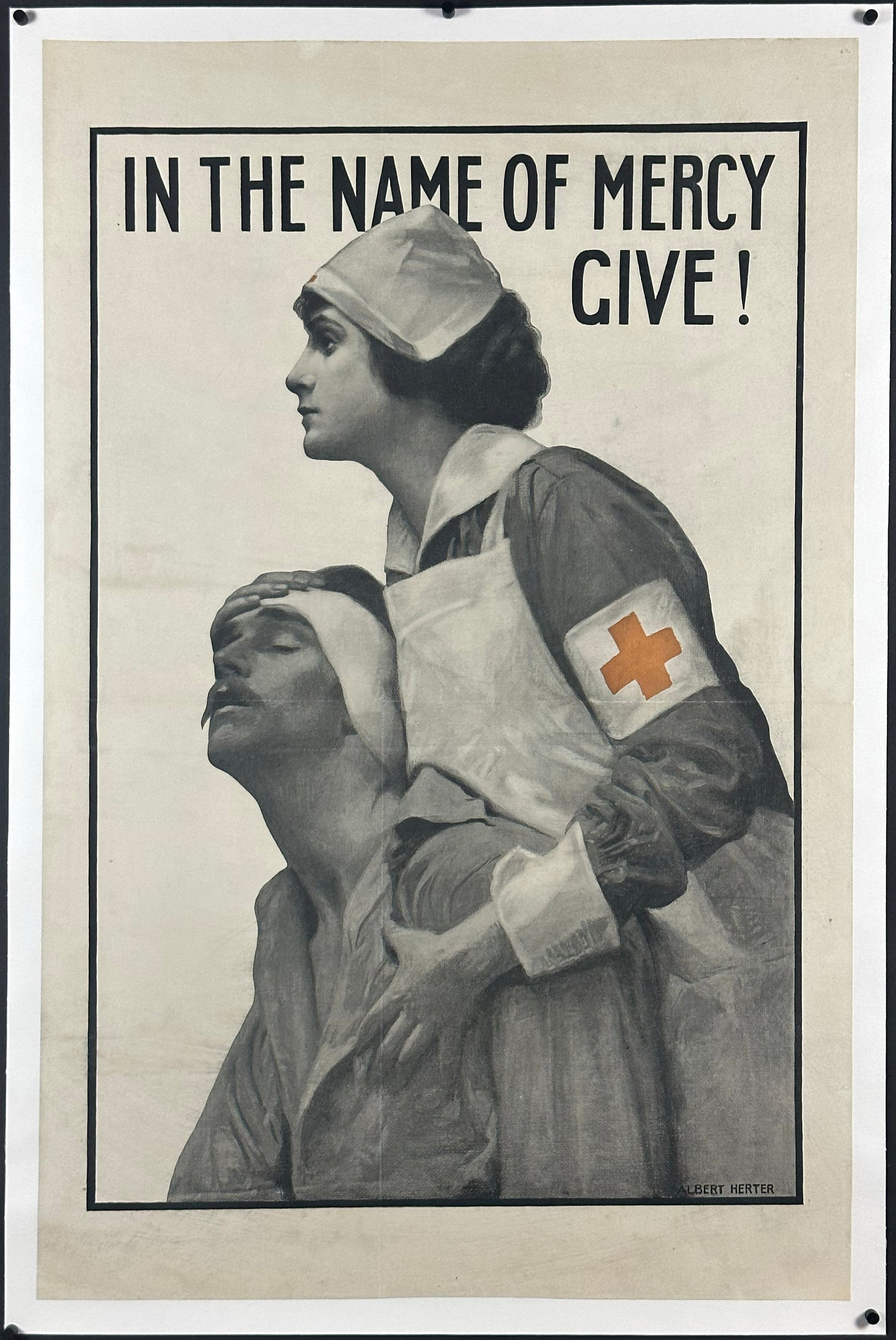 "In The Name Of Mercy Give!" Red Cross Home Front Poster by Albert Herter (1917) - posterpalace.com
