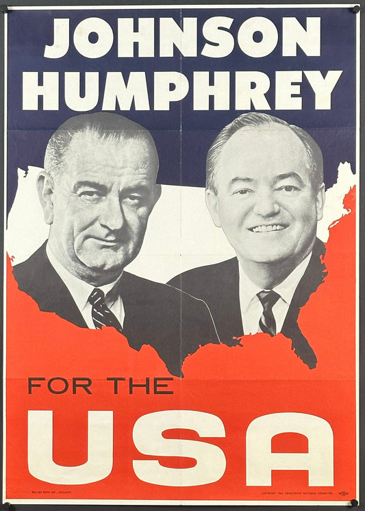 Johnson/Humphrey "For the USA" Campaign Poster (1964) - posterpalace.com