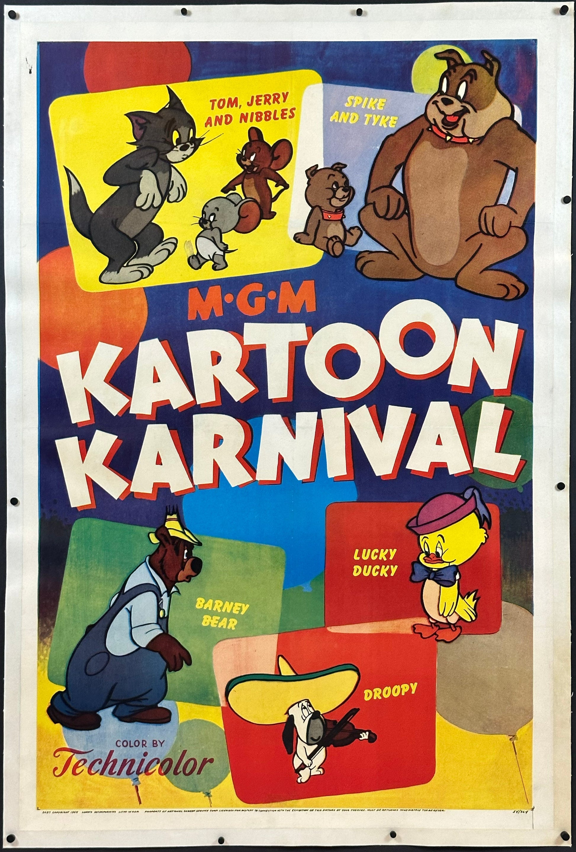 Kartoon Karnival US One Sheet (1954) - ORIGINAL RELEASE - posterpalace.com