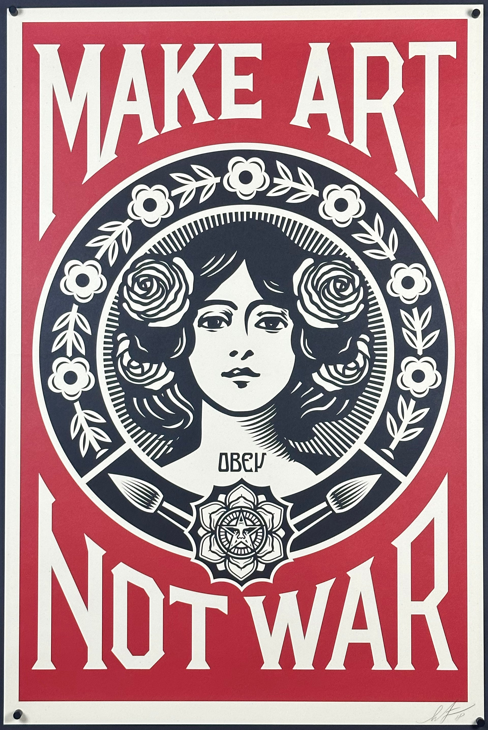 "Make Art Not War" Political Poster by Shepard Fairey (2018) - posterpalace.com