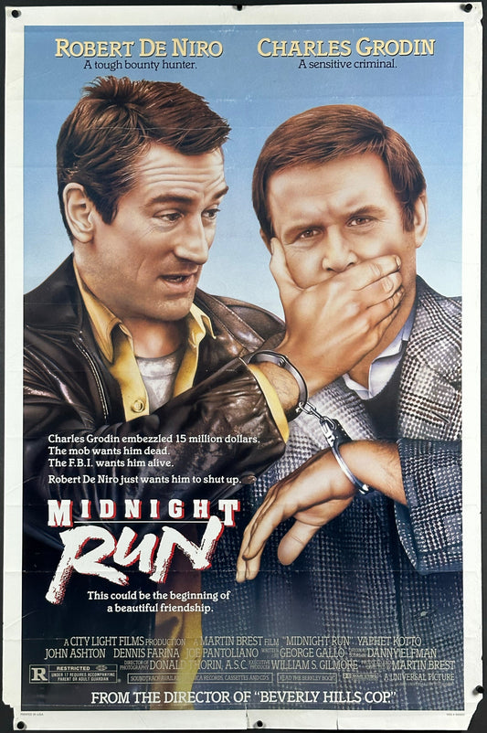 Midnight Run US One Sheet (1988) - ORIGINAL RELEASE - posterpalace.com