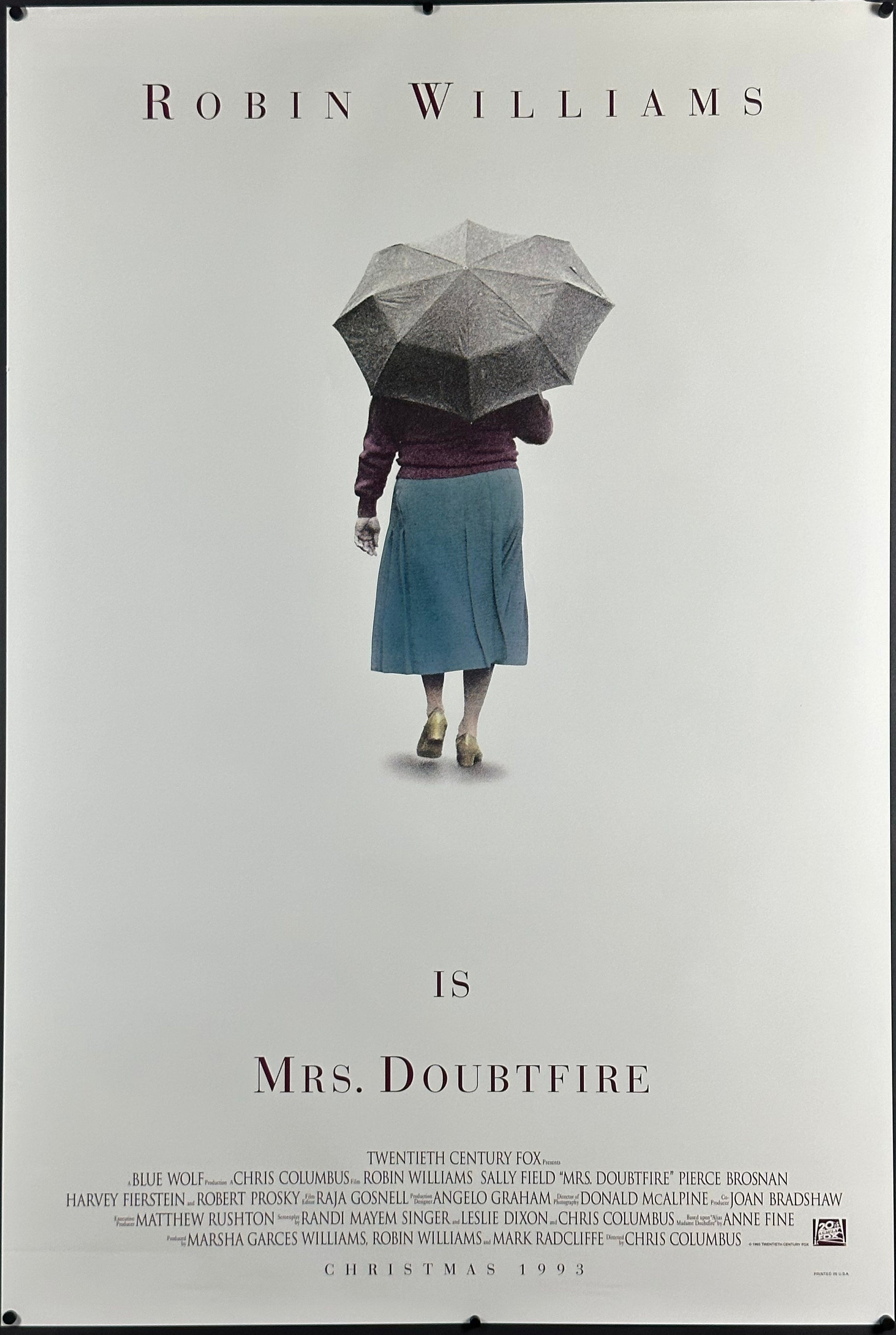 Mrs. Doubtfire US One Sheet Teaser Style (1993) - ORIGINAL RELEASE - posterpalace.com