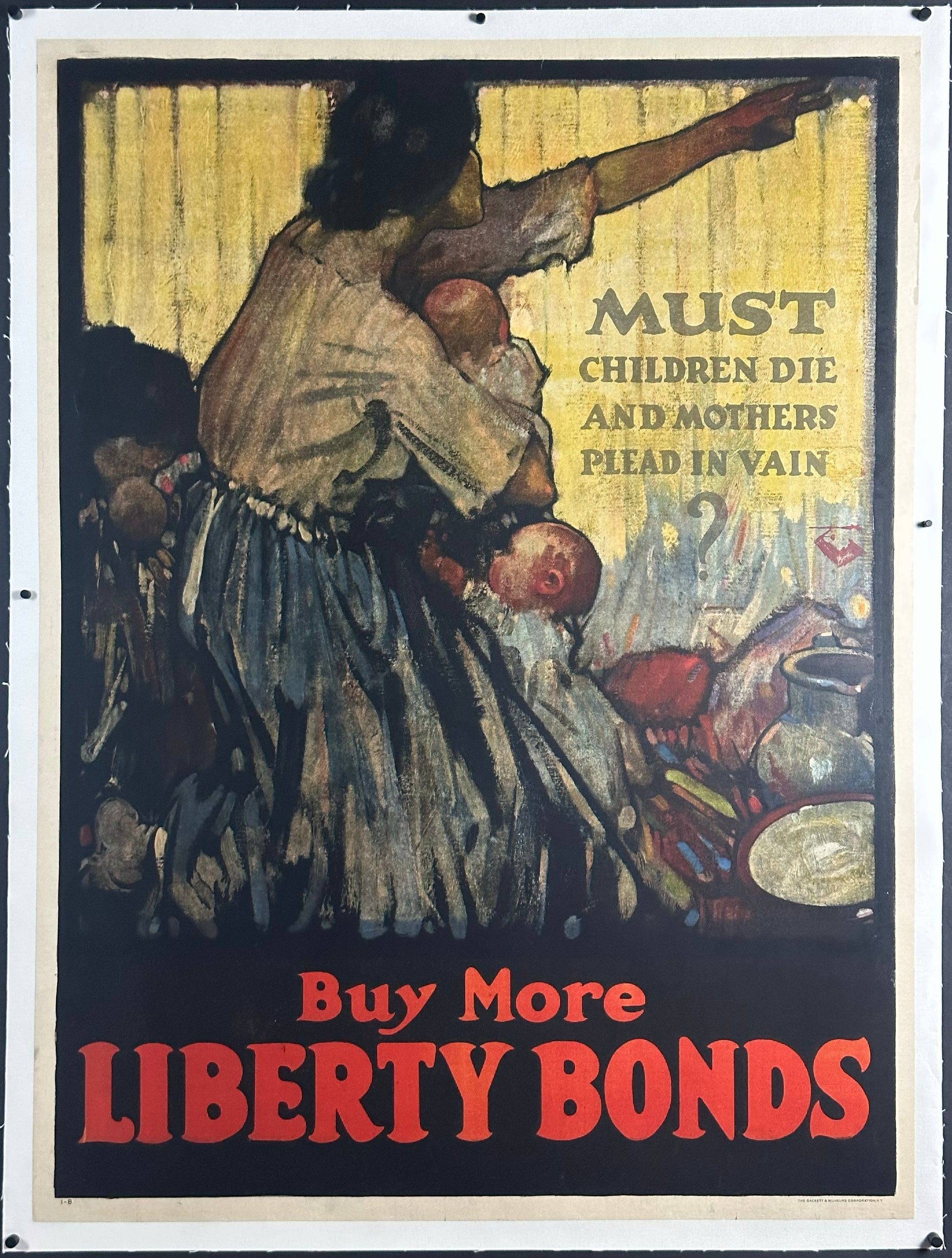 "Must Children Die" Liberty Bond WWI Home Front Poster by Henry Raleigh (1918) - posterpalace.com
