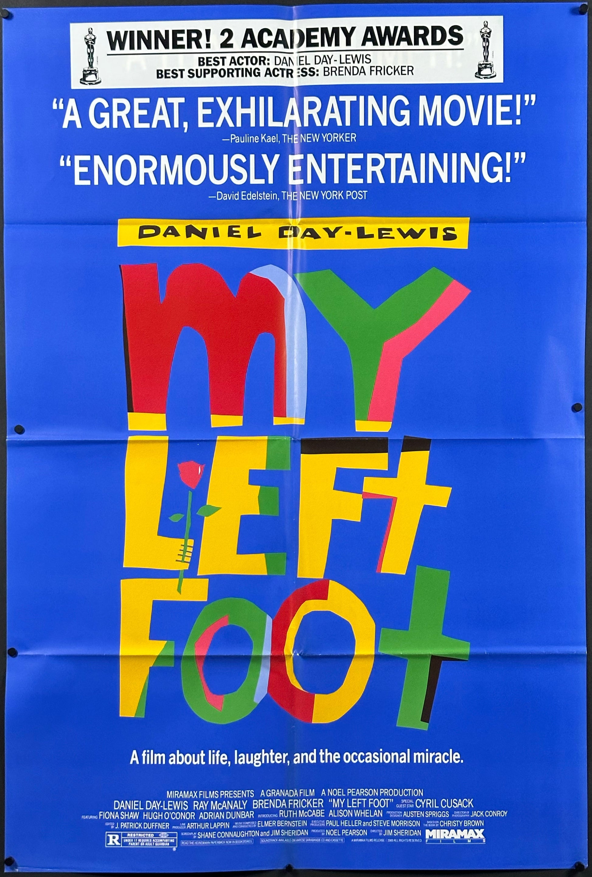 My Left Foot Vintage US One Sheet Review Style 1989 ORIGINAL RELEA my-left-foot-vintage-us-one-sheet-review-style-1989-original-relea