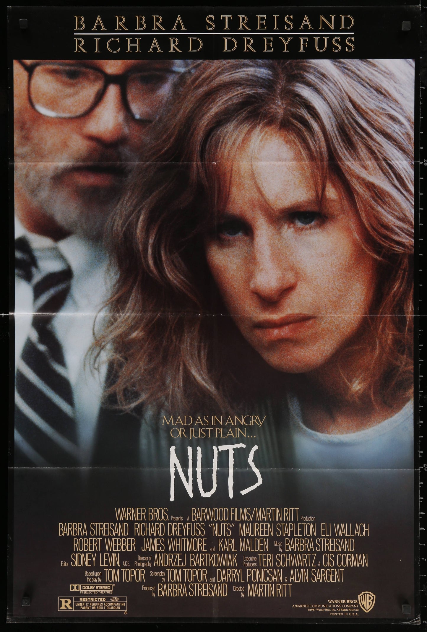 Nuts US One Sheet (1987) - ORIGINAL RELEASE - posterpalace.com
