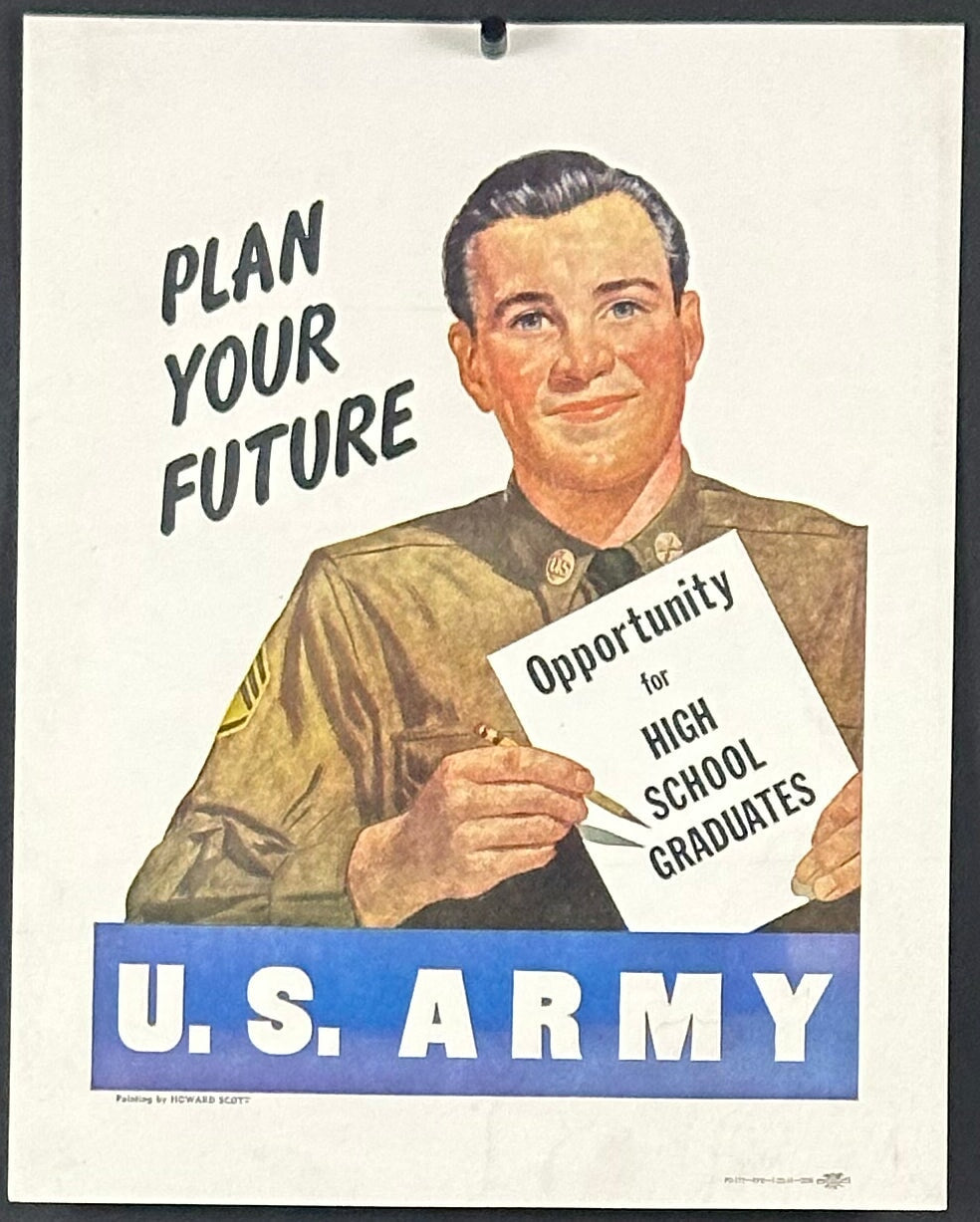 "Plan Your Future" Korean War U.S. Army Recruitment Poster by Howard Scott (1951) - posterpalace.com