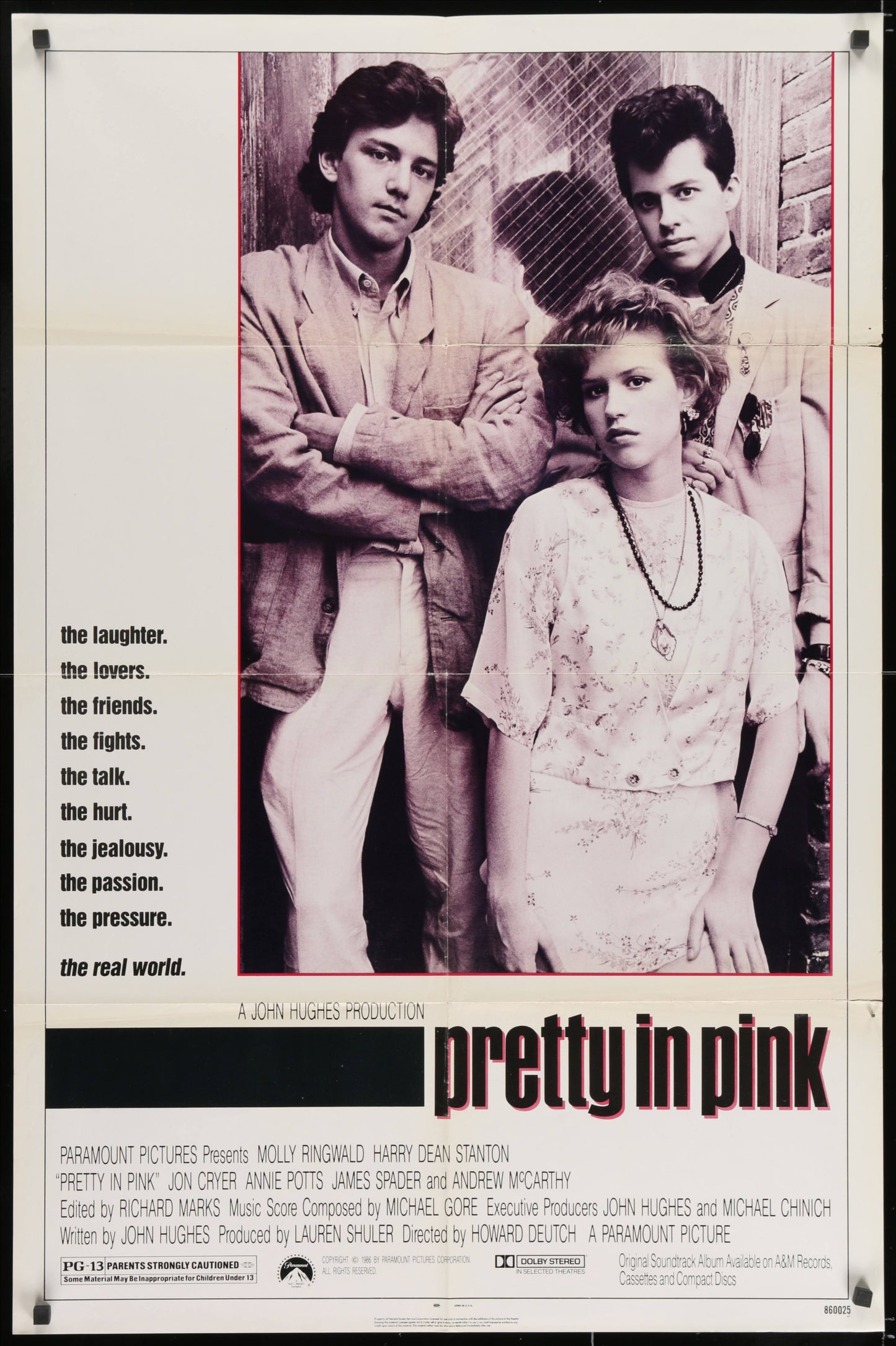 Pretty In Pink US One Sheet (1986) - ORIGINAL RELEASE - posterpalace.com