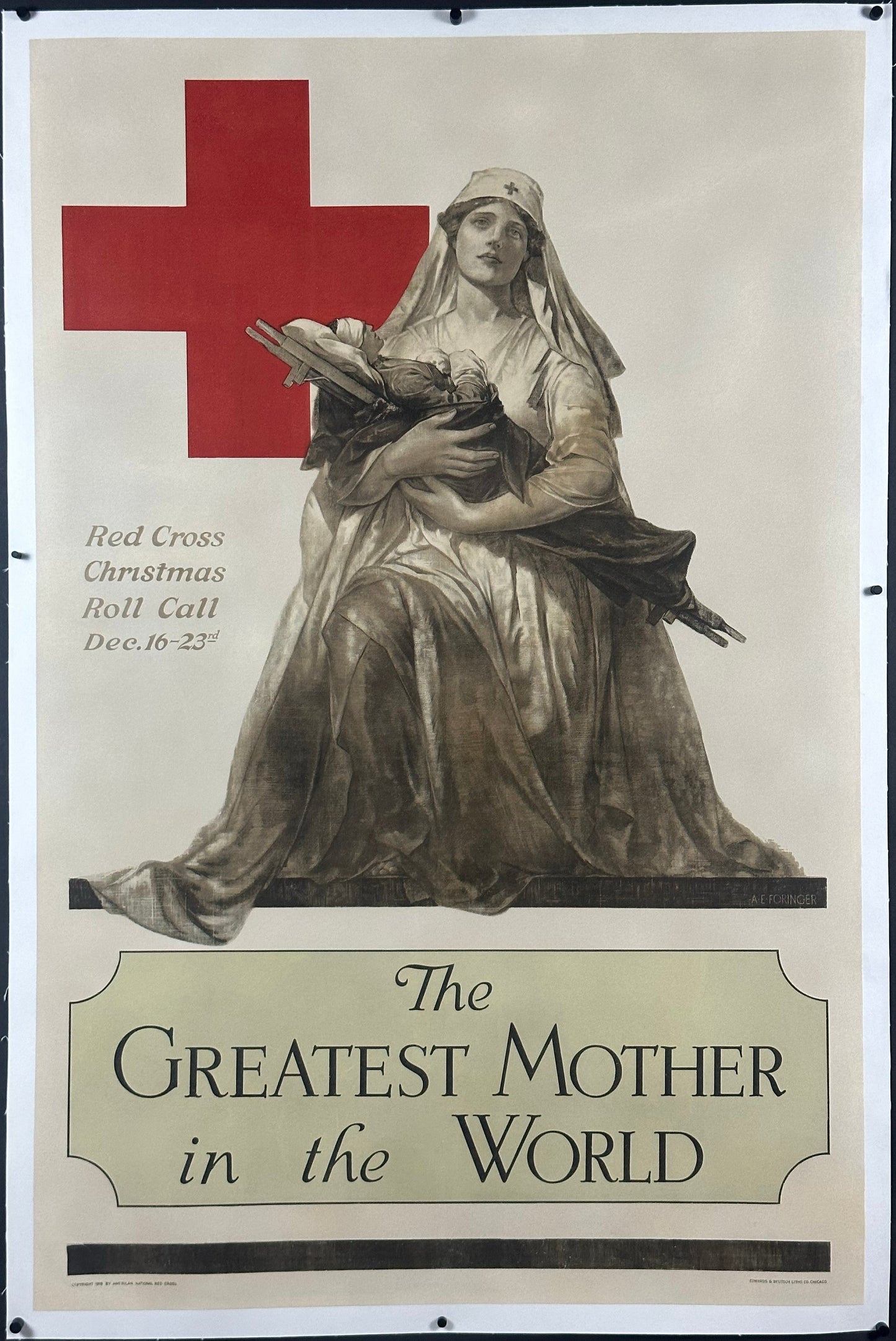"The Greatest Mother In The World" Red Cross WWI Home Front Poster by A. E. Foringer (1918) - posterpalace.com