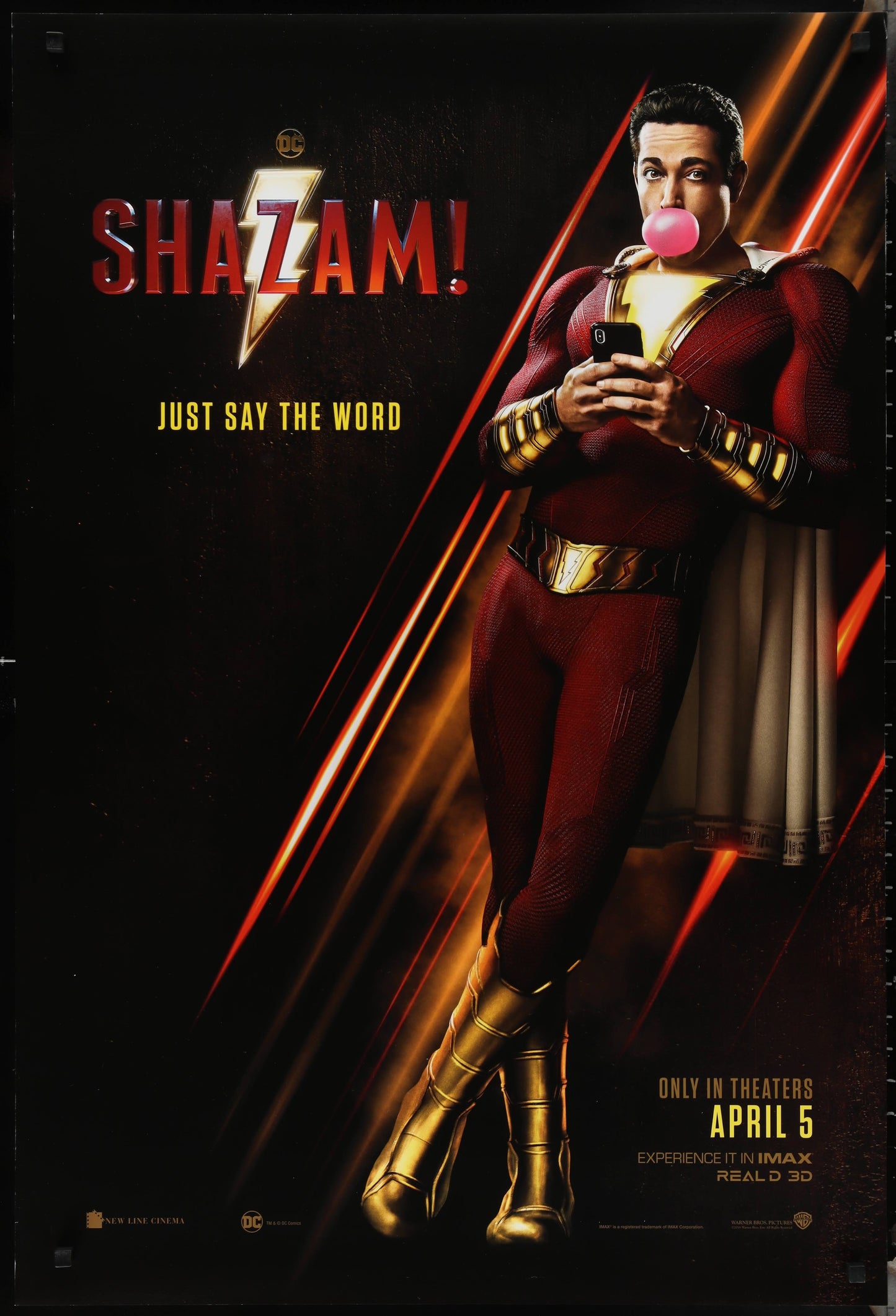 Shazam US One Sheet Teaser Style (2017) - ORIGINAL RELEASE - posterpalace.com