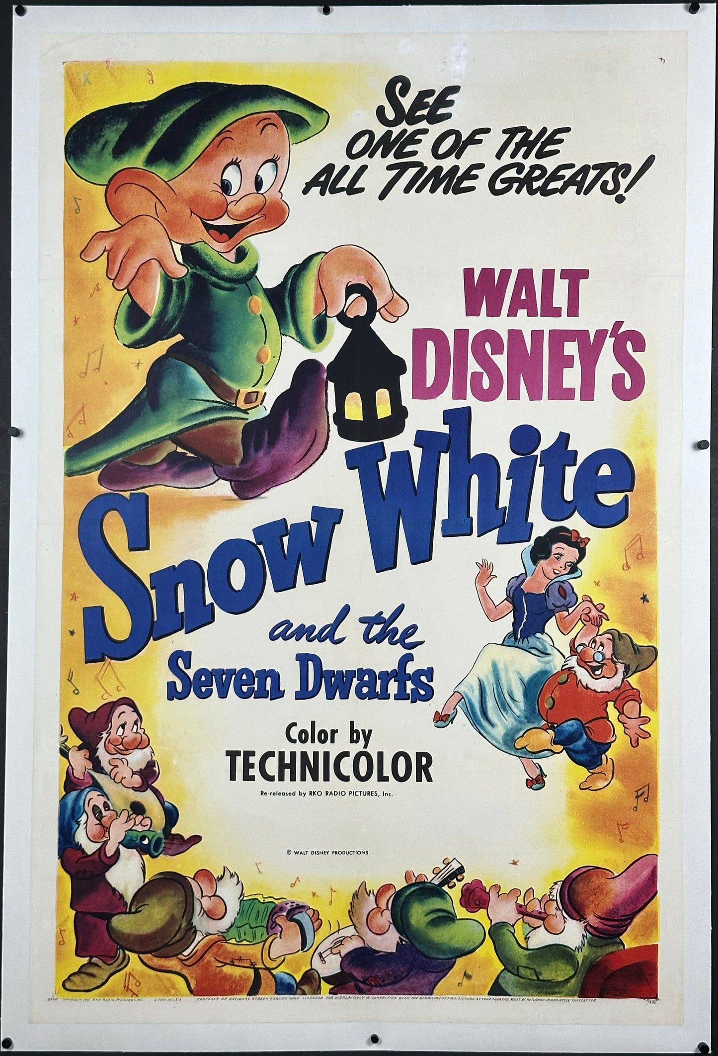 Snow White And The Seven Dwarfs US One Sheet Style A (R 1951) - posterpalace.com
