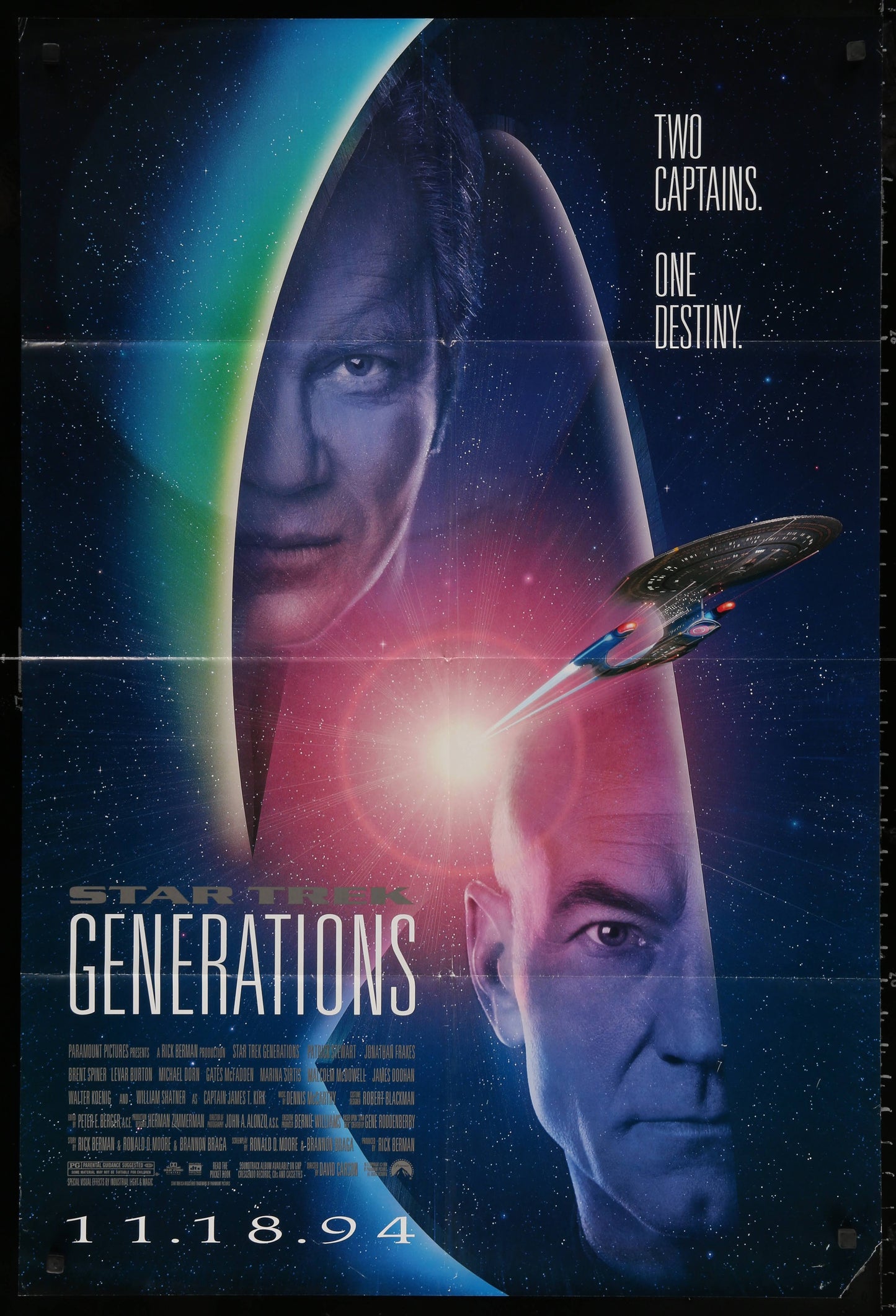 Star Trek: Generations US One Sheet "Captain" Style (1994) - ORIGINAL RELEASE - posterpalace.com